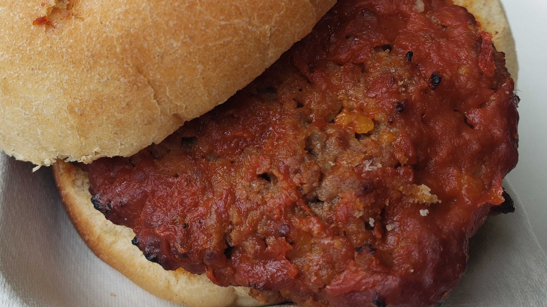 A meatloaf burger served by CPS last week. 