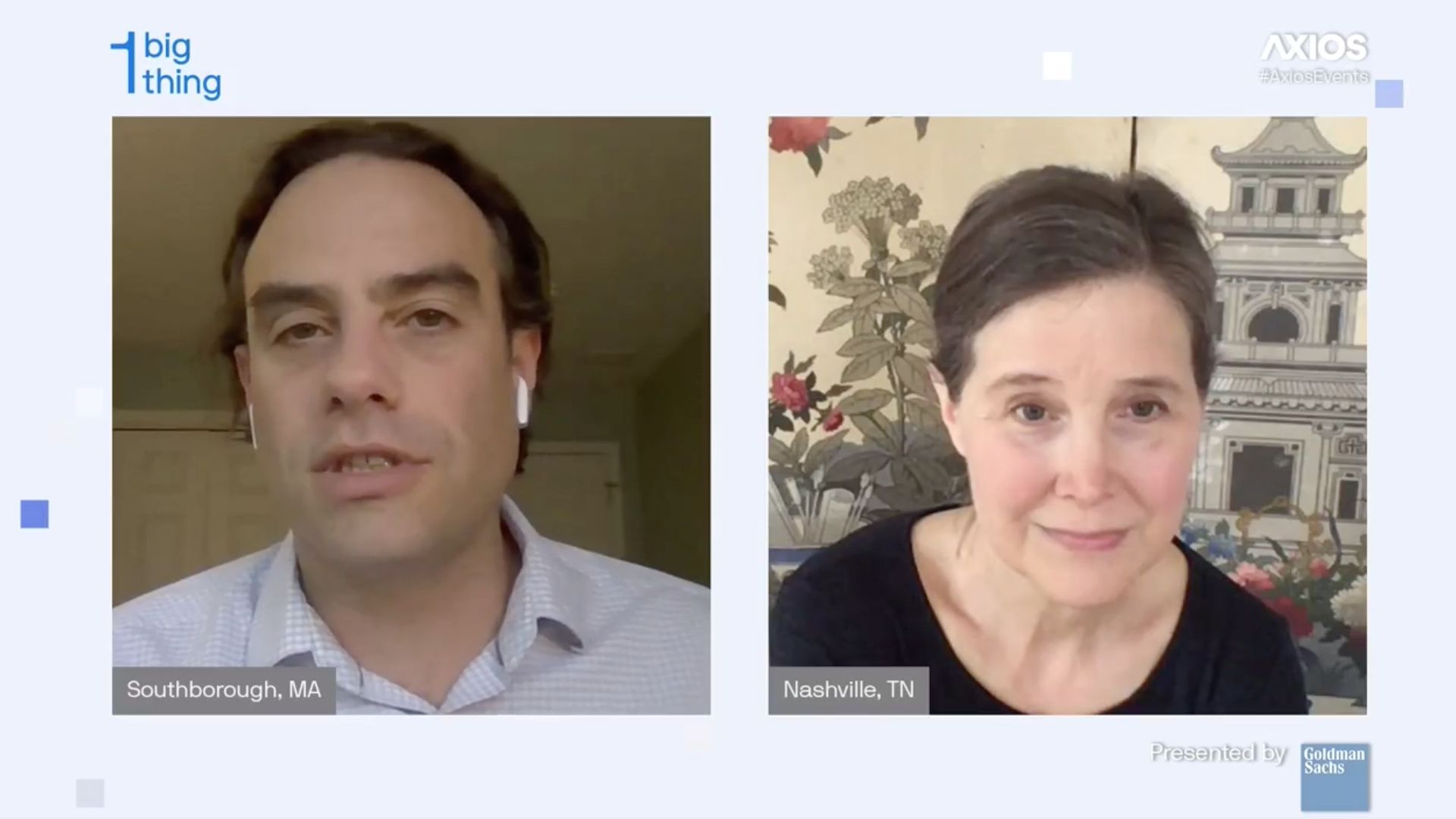 Head shots of Axios' Dan Primack and author Ann Patchett