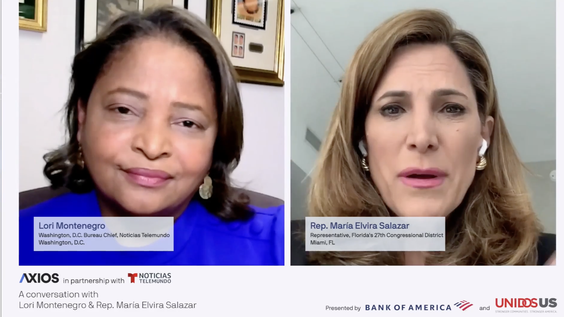 Rep. Maria Salazar in conversation at an axios event