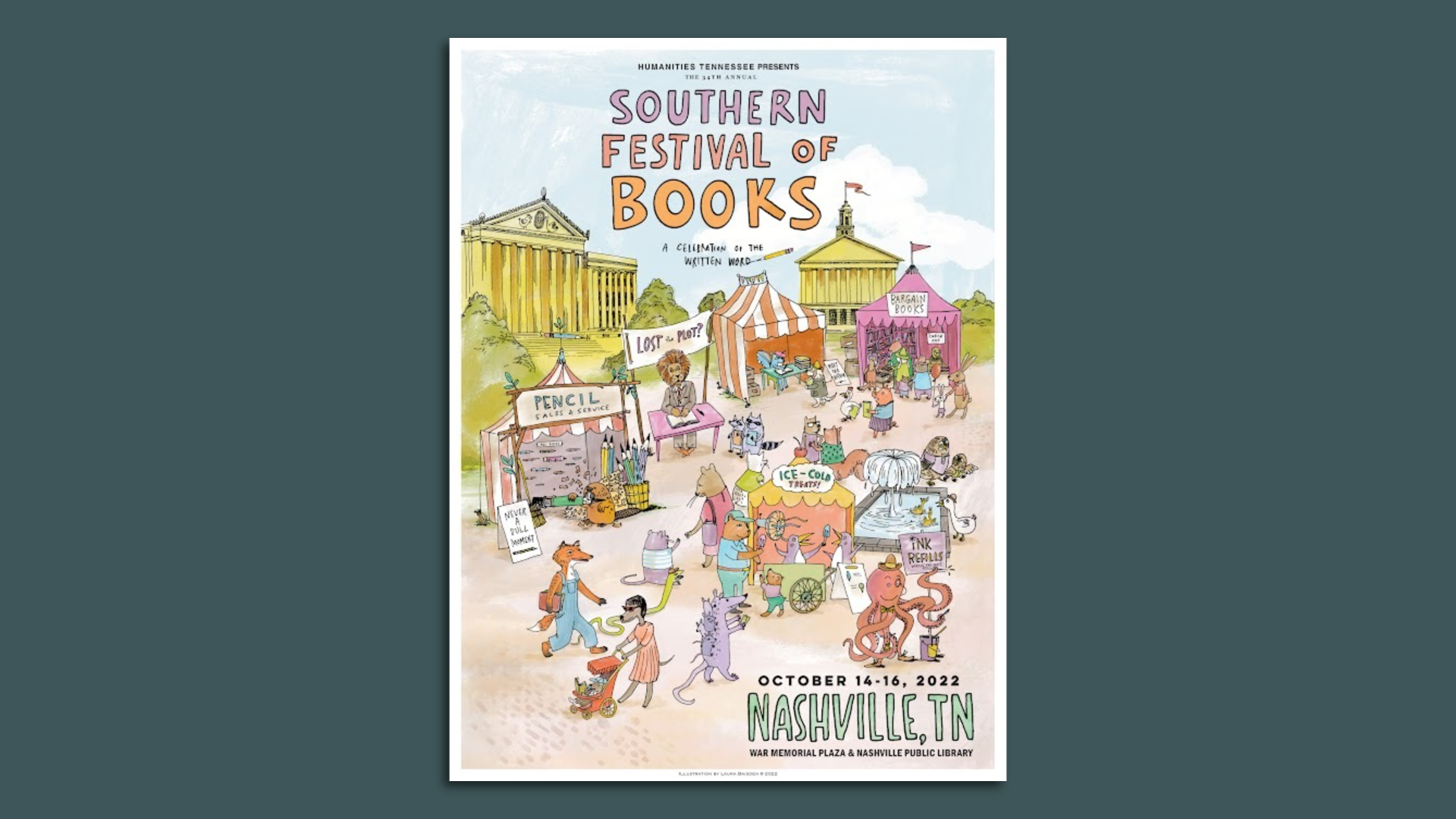 Event poster for the Southern Festival of Books
