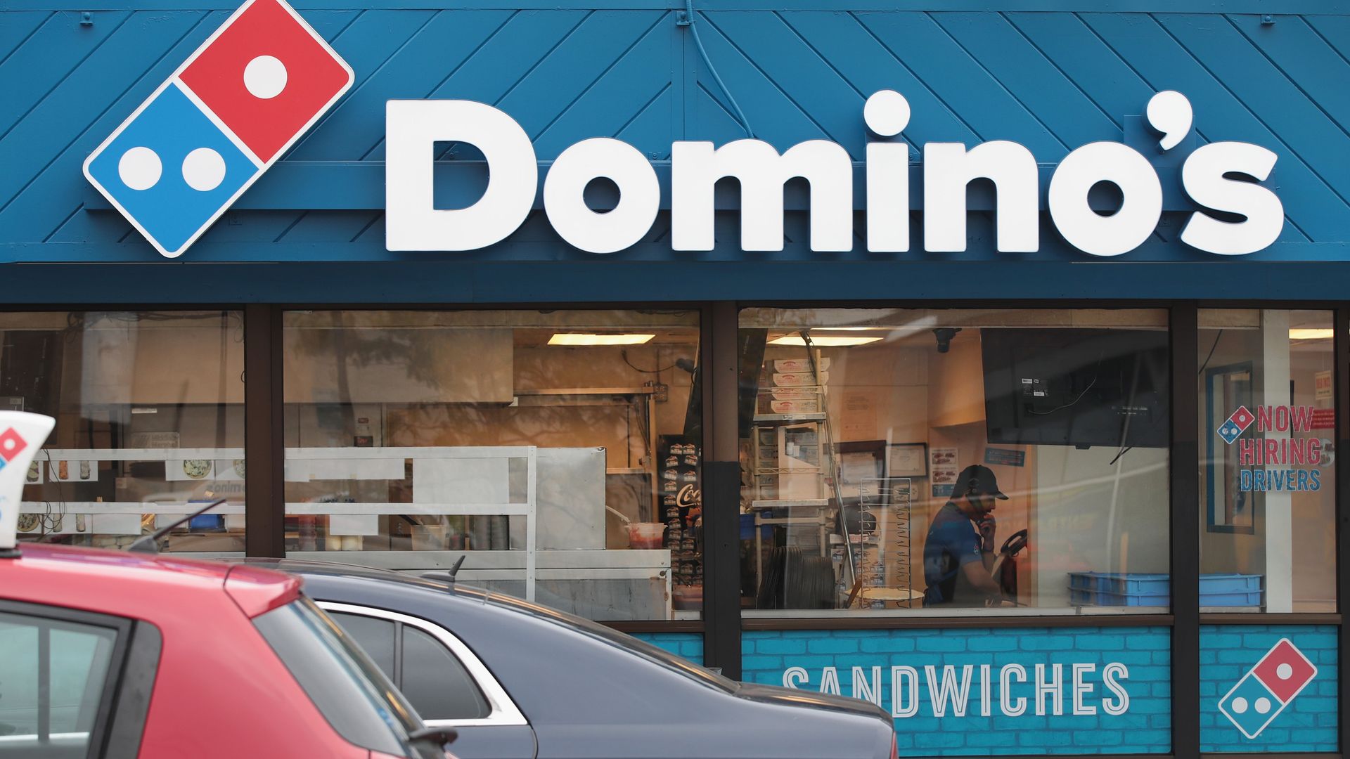 A Domino's shop.