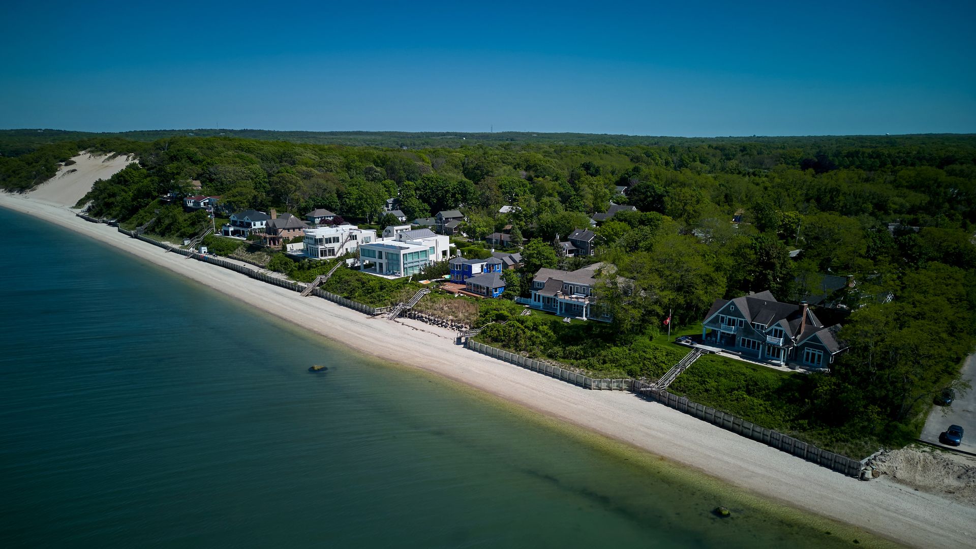 The shoreline of the Hamptons