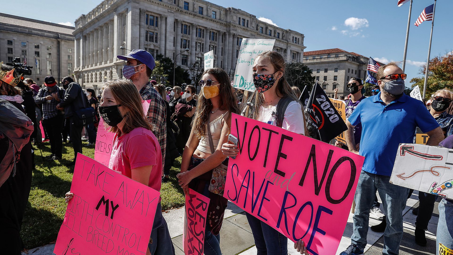 protest in DC against nomination of Amy Coney Barrett