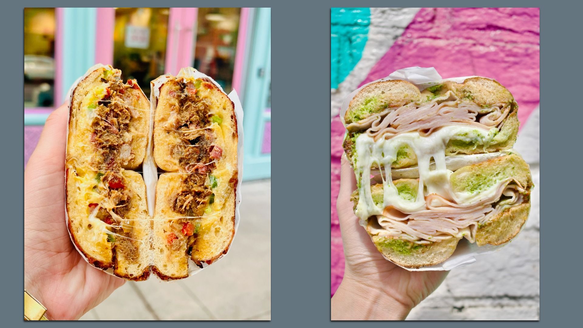 Two sandwich images side by side. 