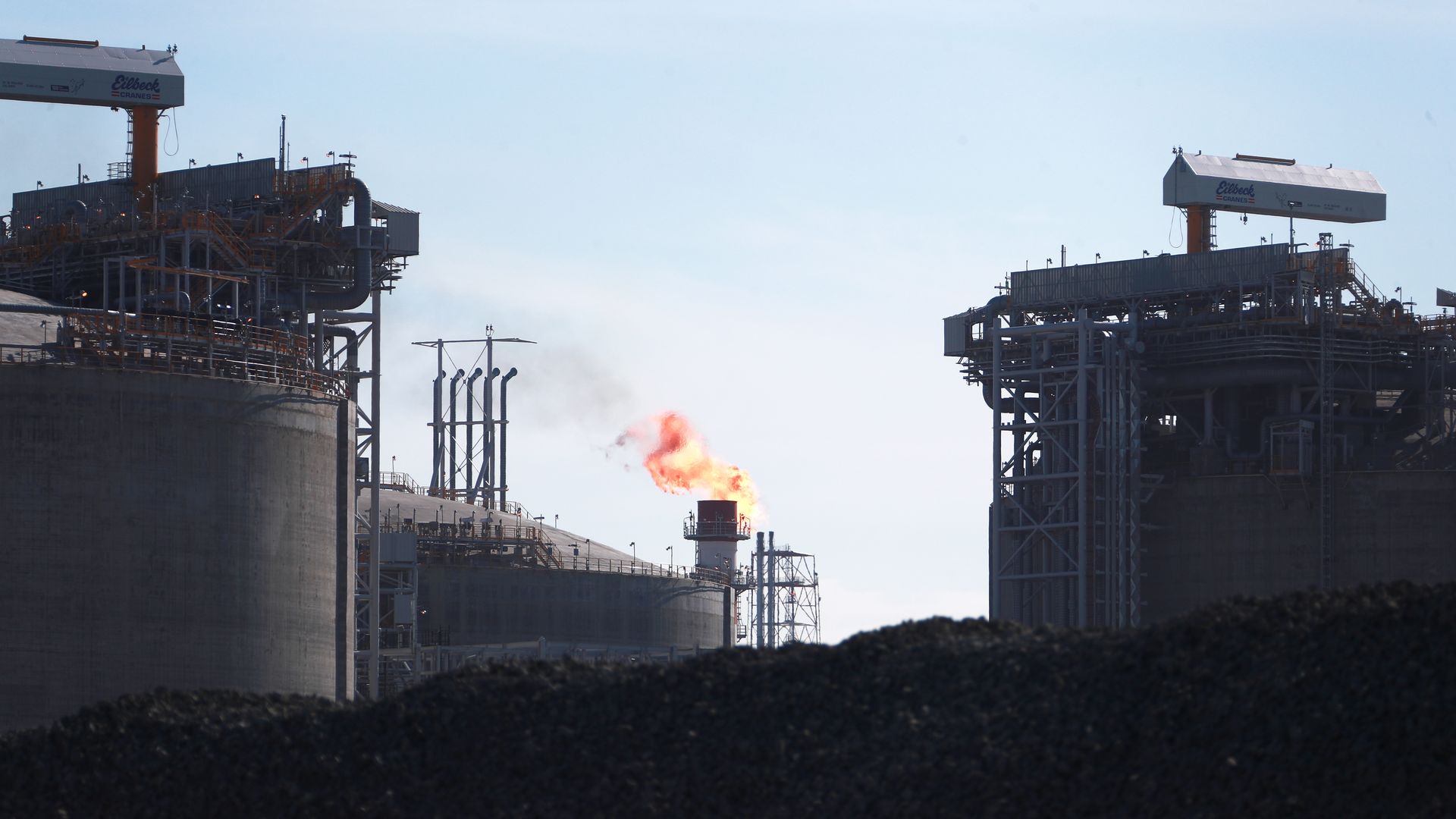 A natural gas Plant in the town of in Sabetta, in Arctic Russia.