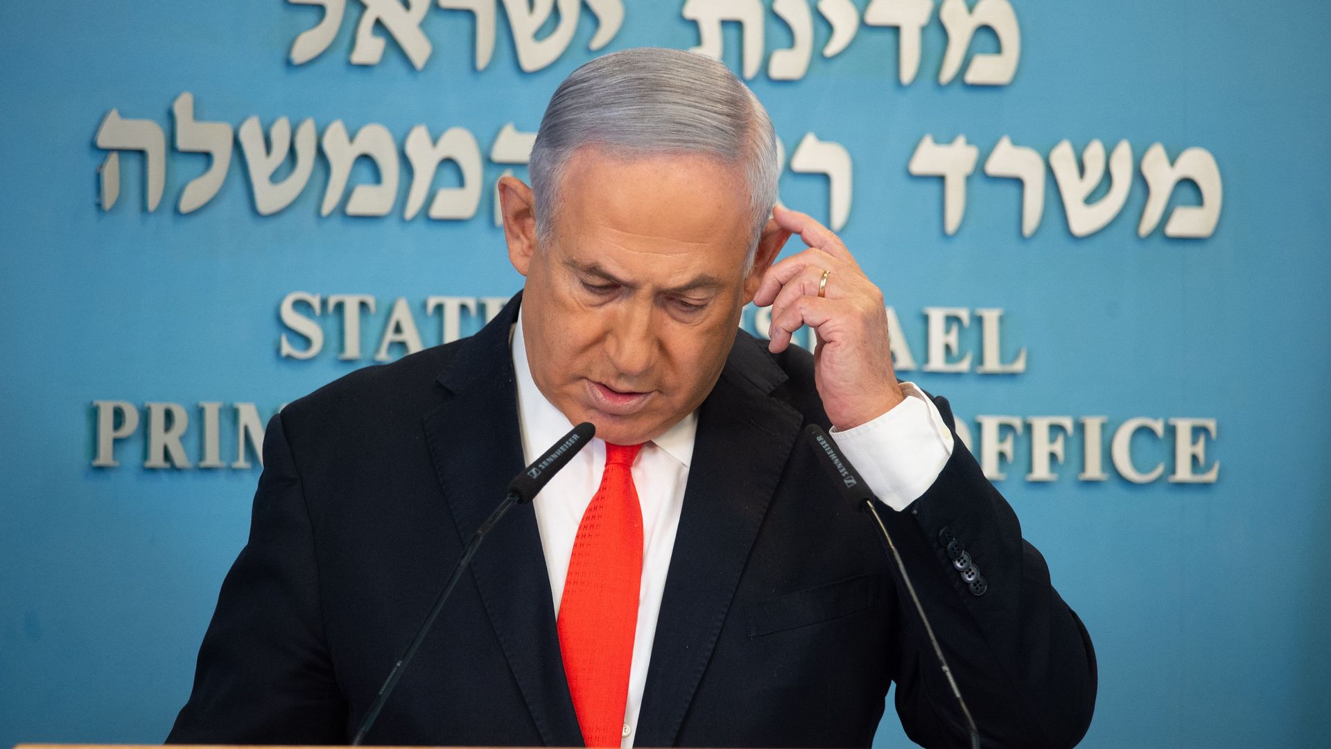 Israeli Prime Minister Benjamin Netanyahu at a news conference on Sept. 13.