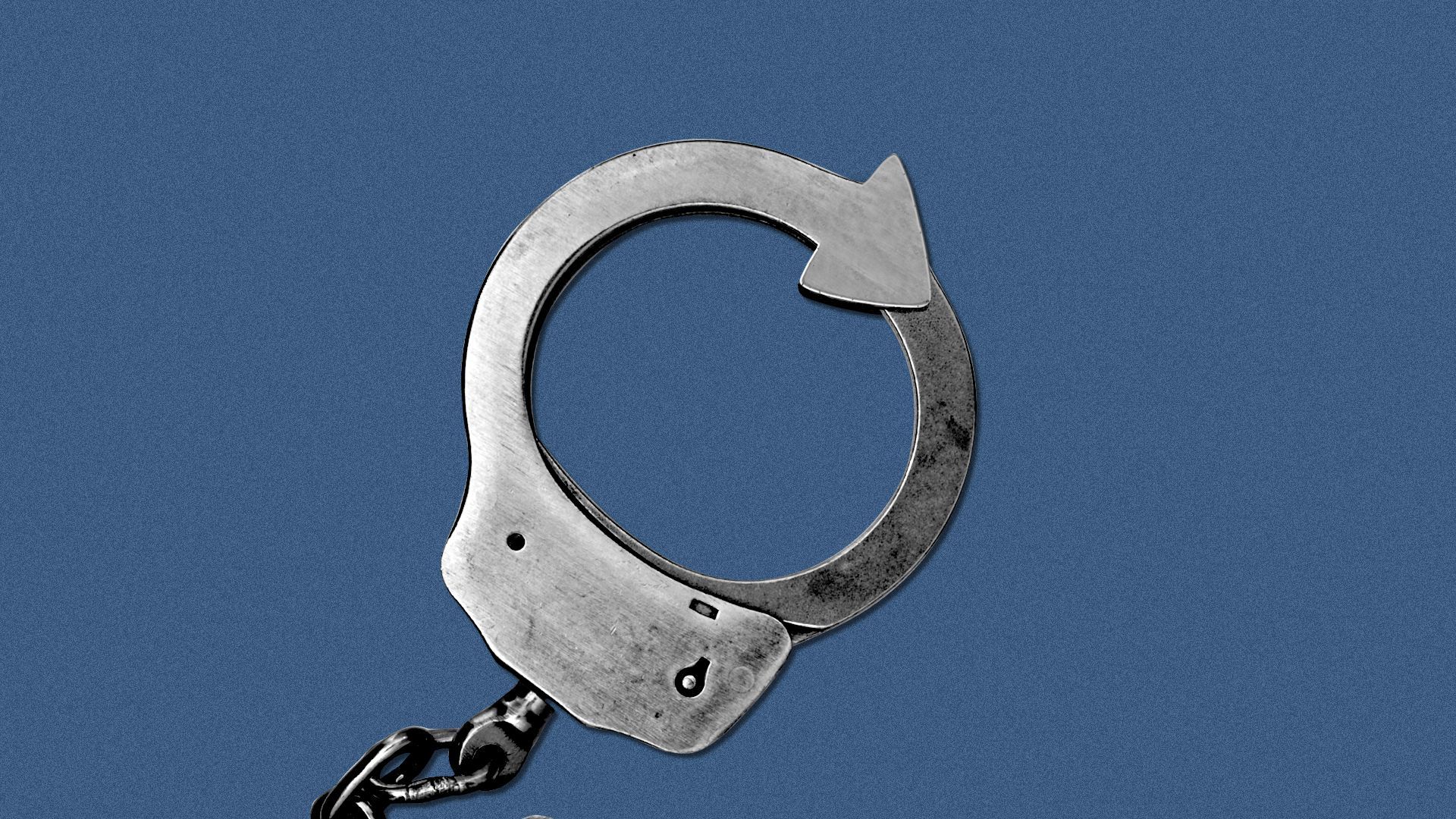 Illustration of a handcuff in the shape of a circular arrow.