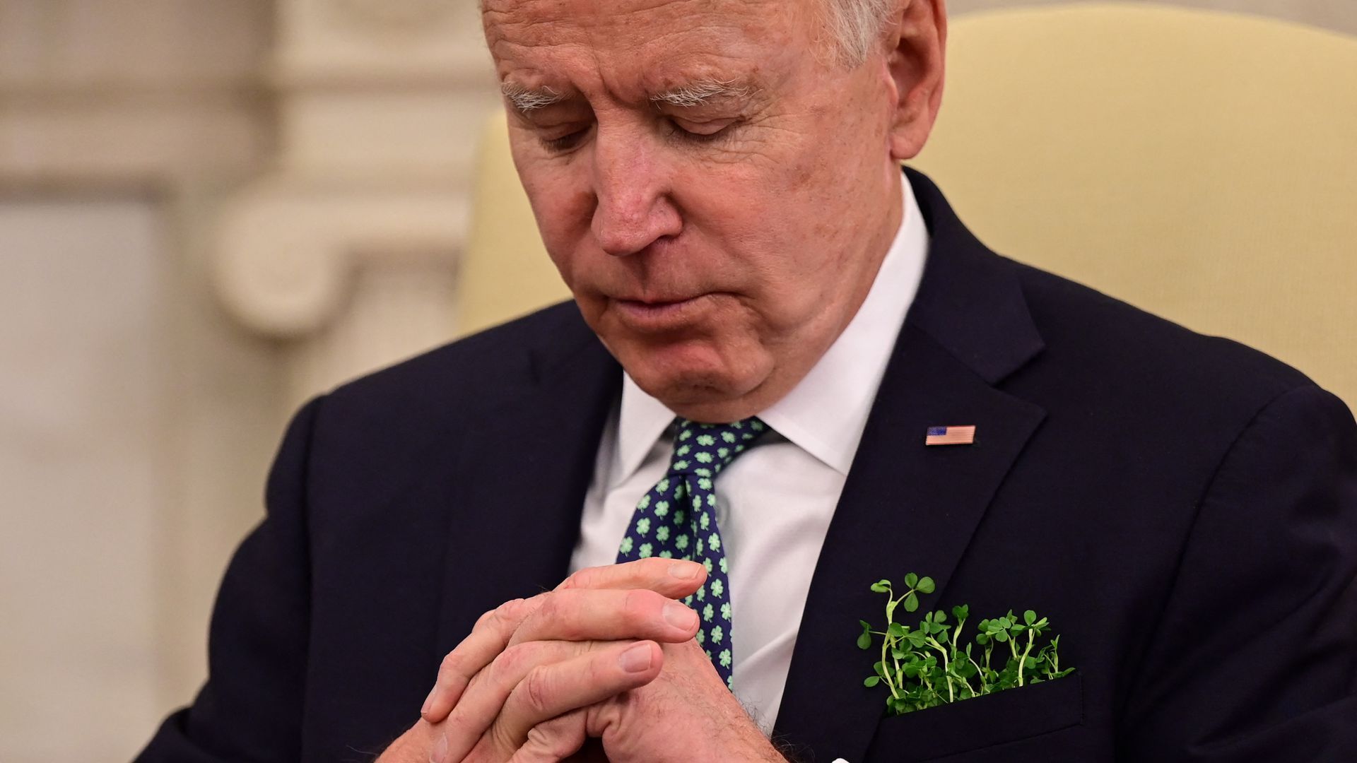 Joe Biden looking down.