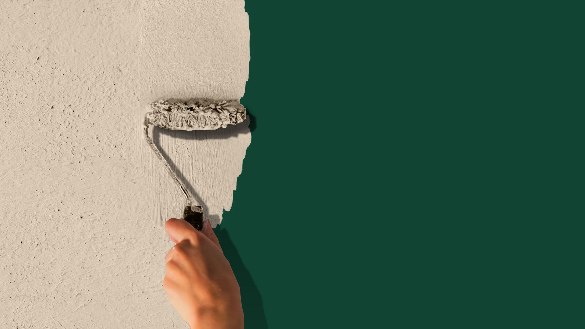 Illustration of a lighter color being painted over a darker color. 