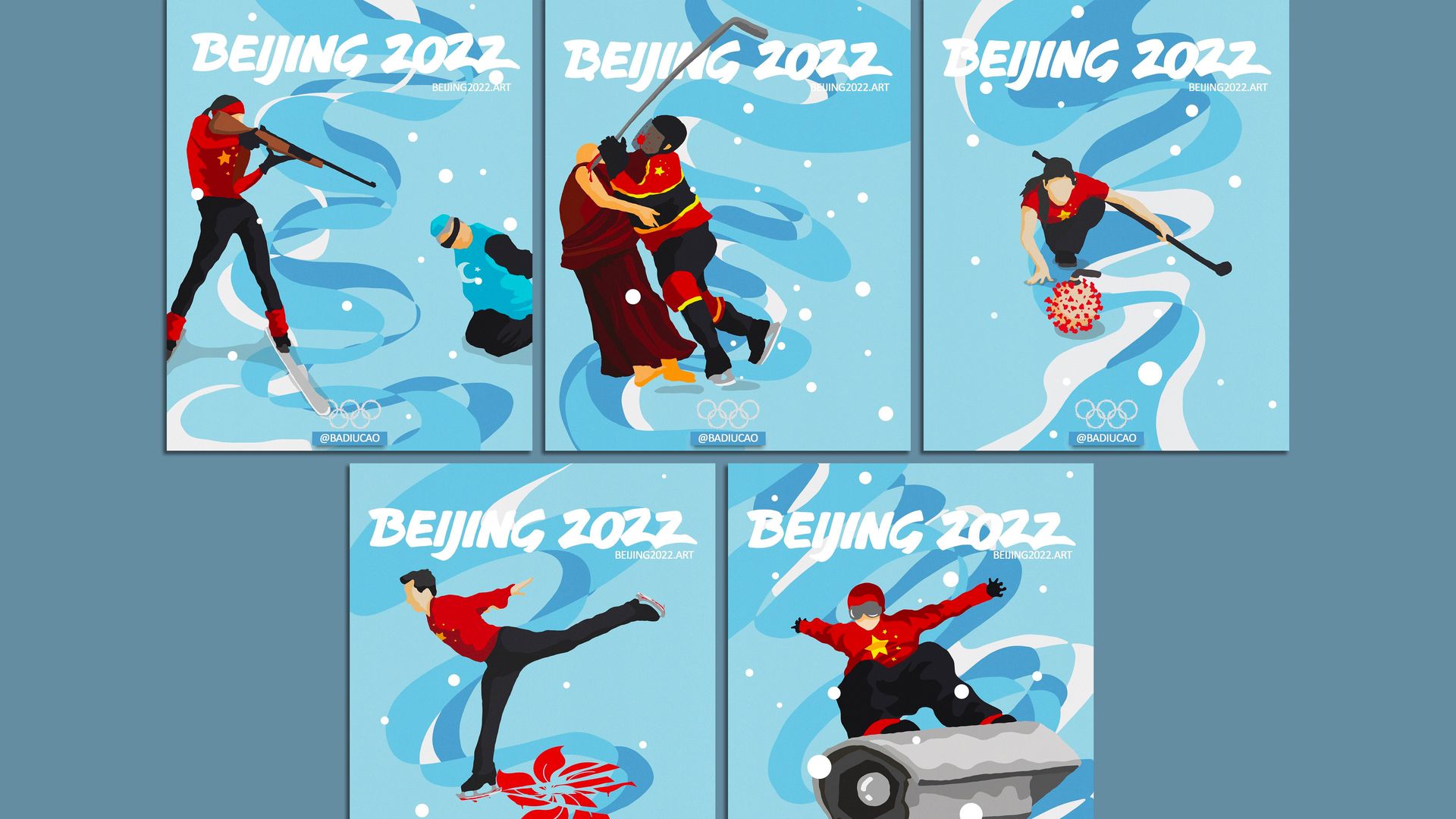 Olympic protest posters by Chinese-Australian artist Badiucao