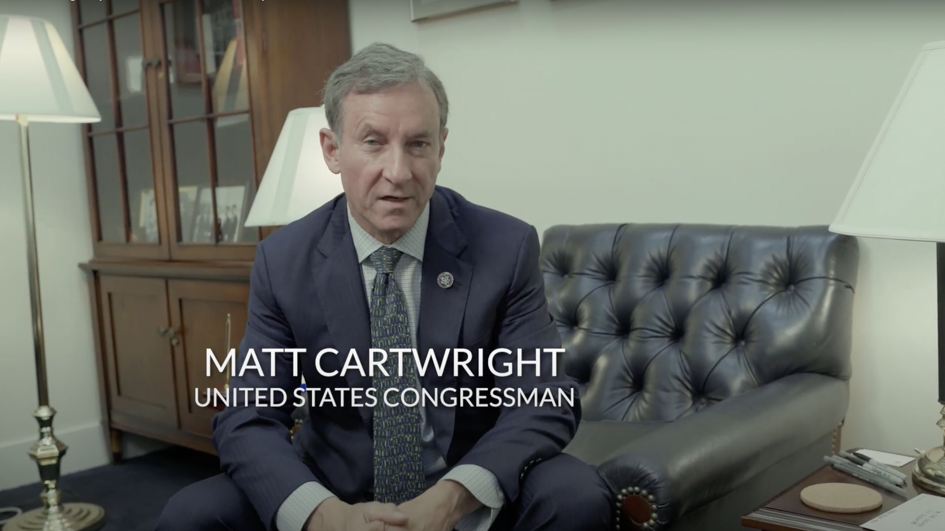 Rep. Matt Cartwright speaks in a video praising the law firm Parker Waichman.