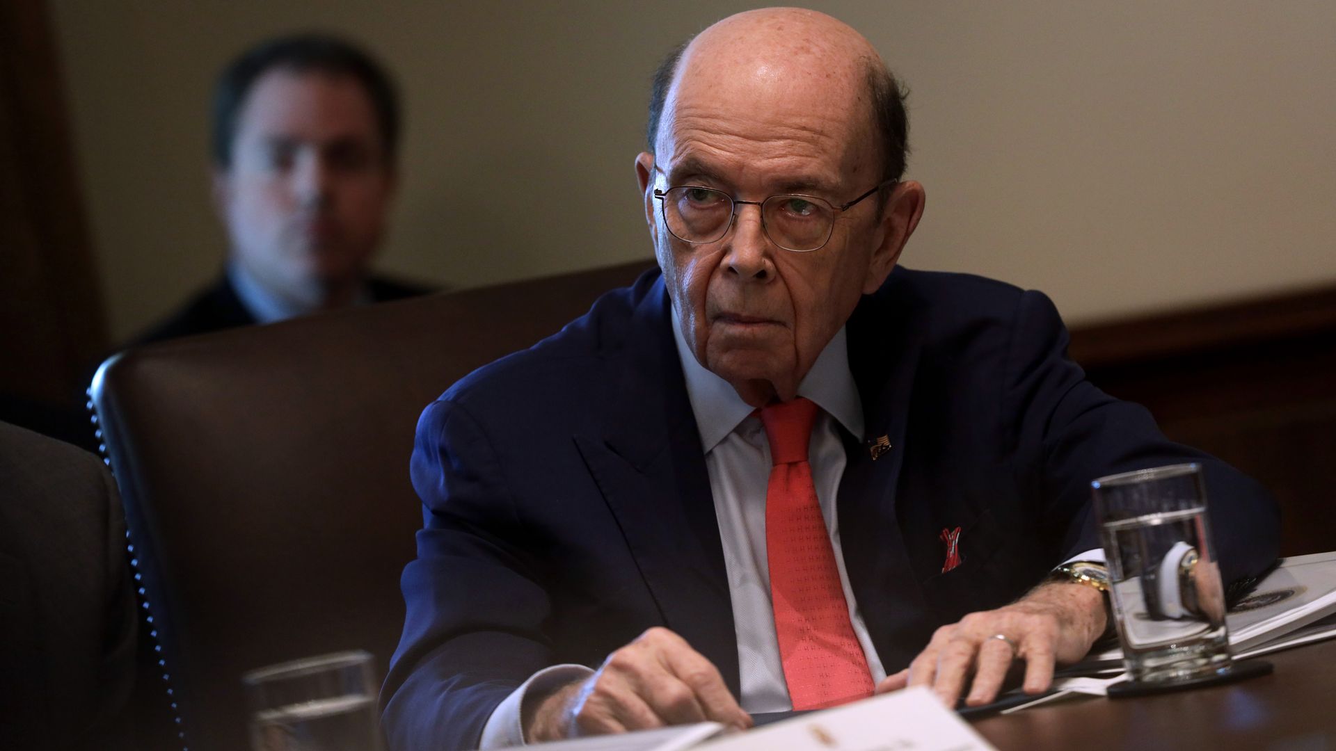 Wilbur Ross during a cabinet meeting