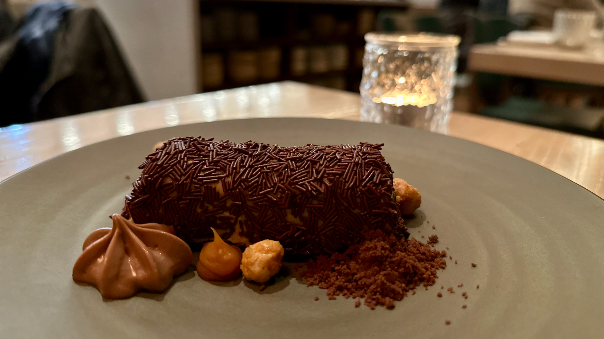 A photo of a chocolate dessert