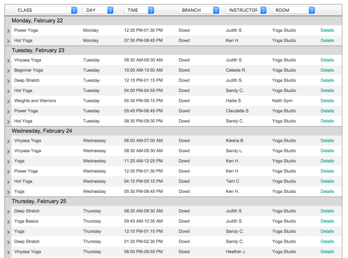 dowd ymca yoga classes