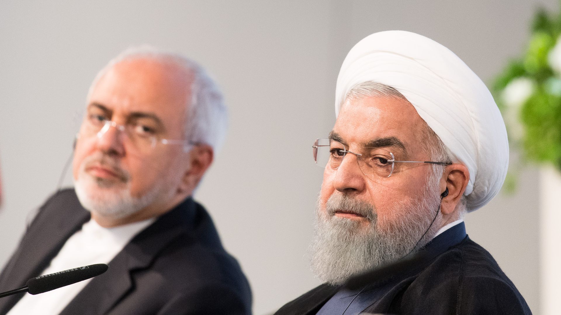 Iran's Foreign Minister Mohammad Javad Zarif and President Hassan Rouhani.