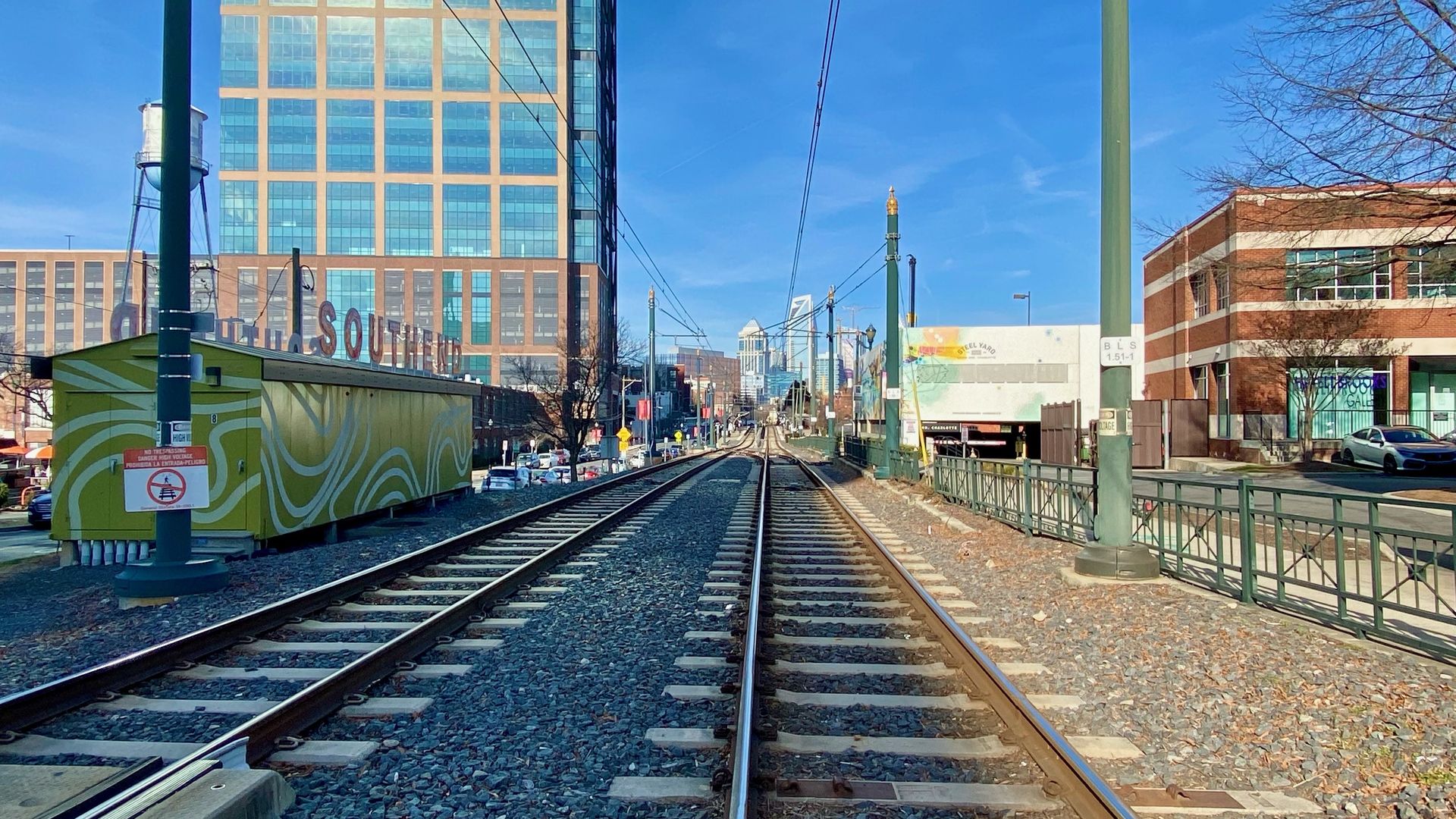Photo taken standing on a railroad crossing in South End. 