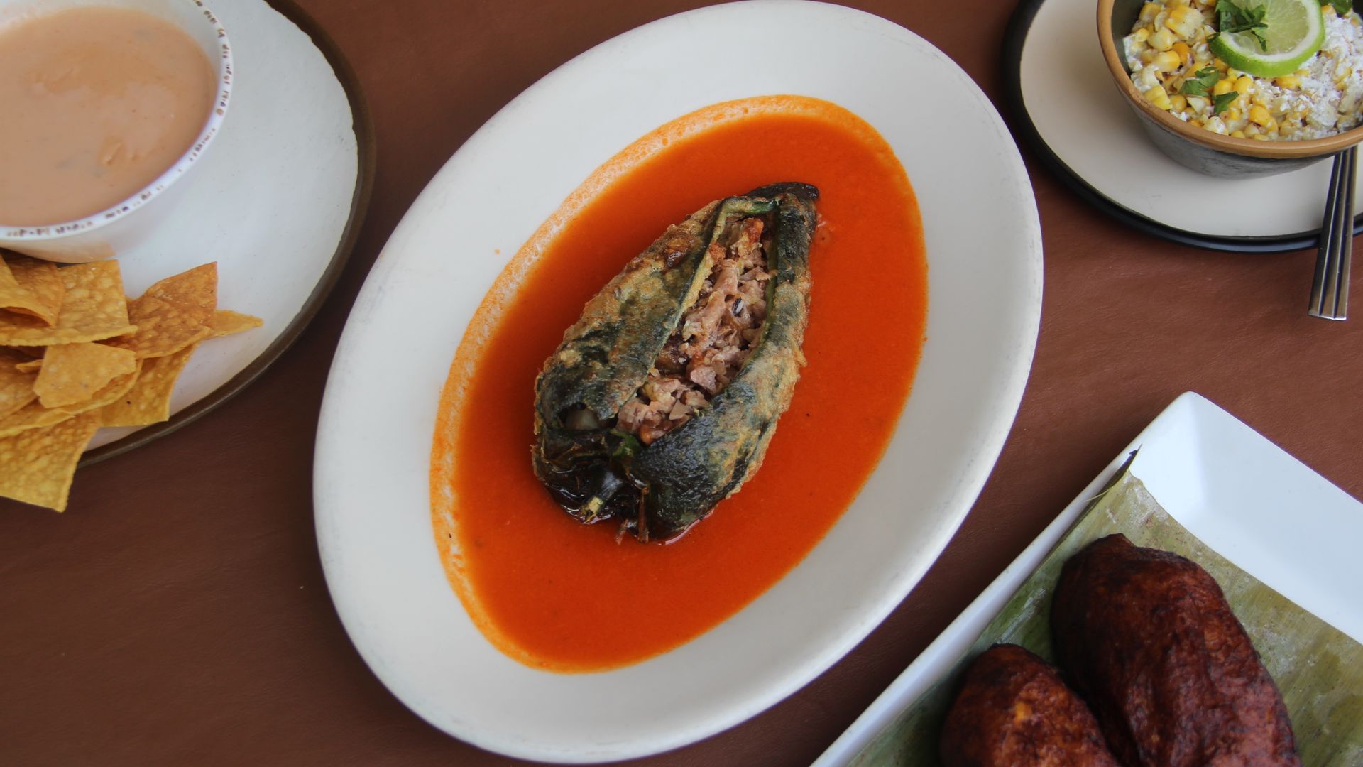 Vegan chile relleno at El Tamarindo. Photograph courtesy of El Tamarindo