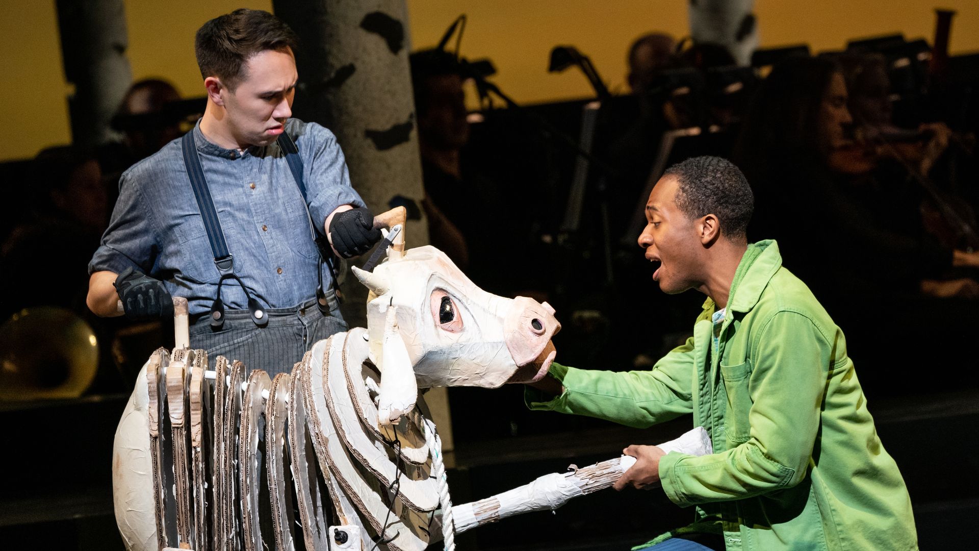 Kennedy Kanagawa, left, and Cole Thompson in "Into the Woods."