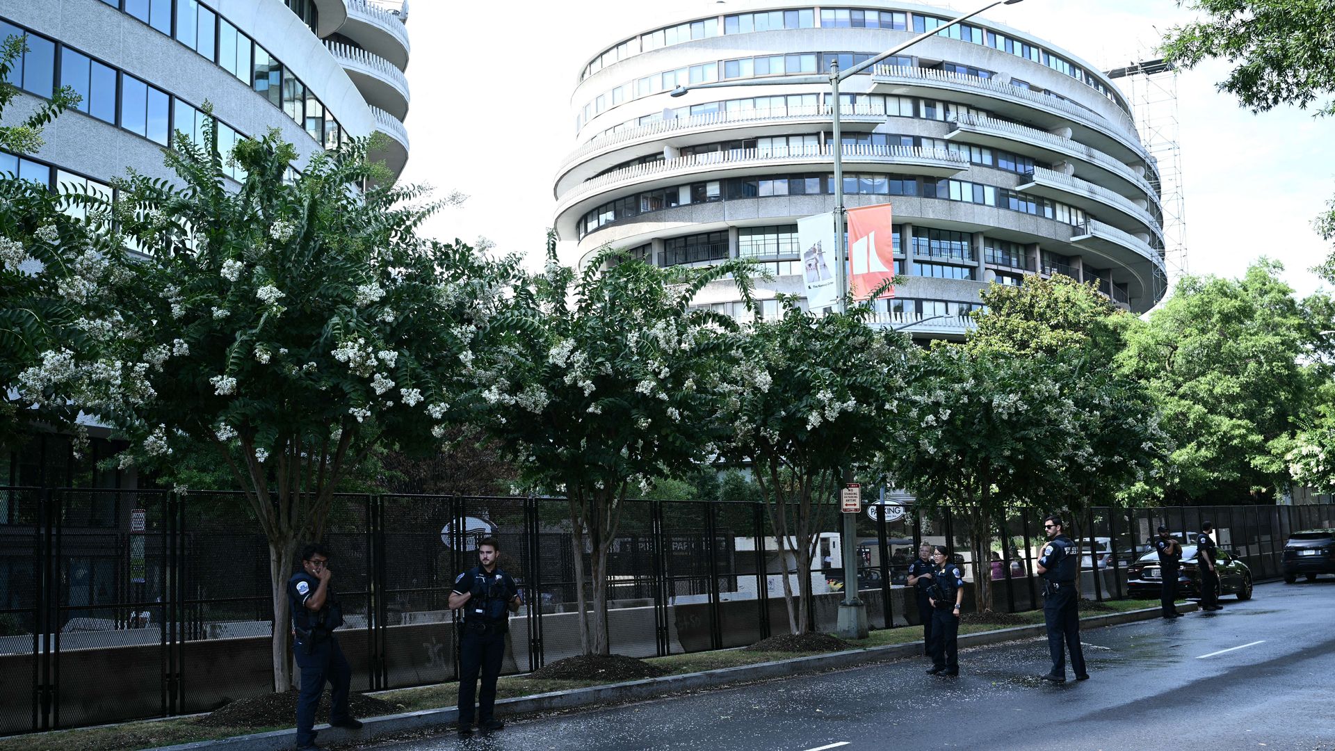 Police outside of the  Watergate Hotel in Washington, D.C., July 22.