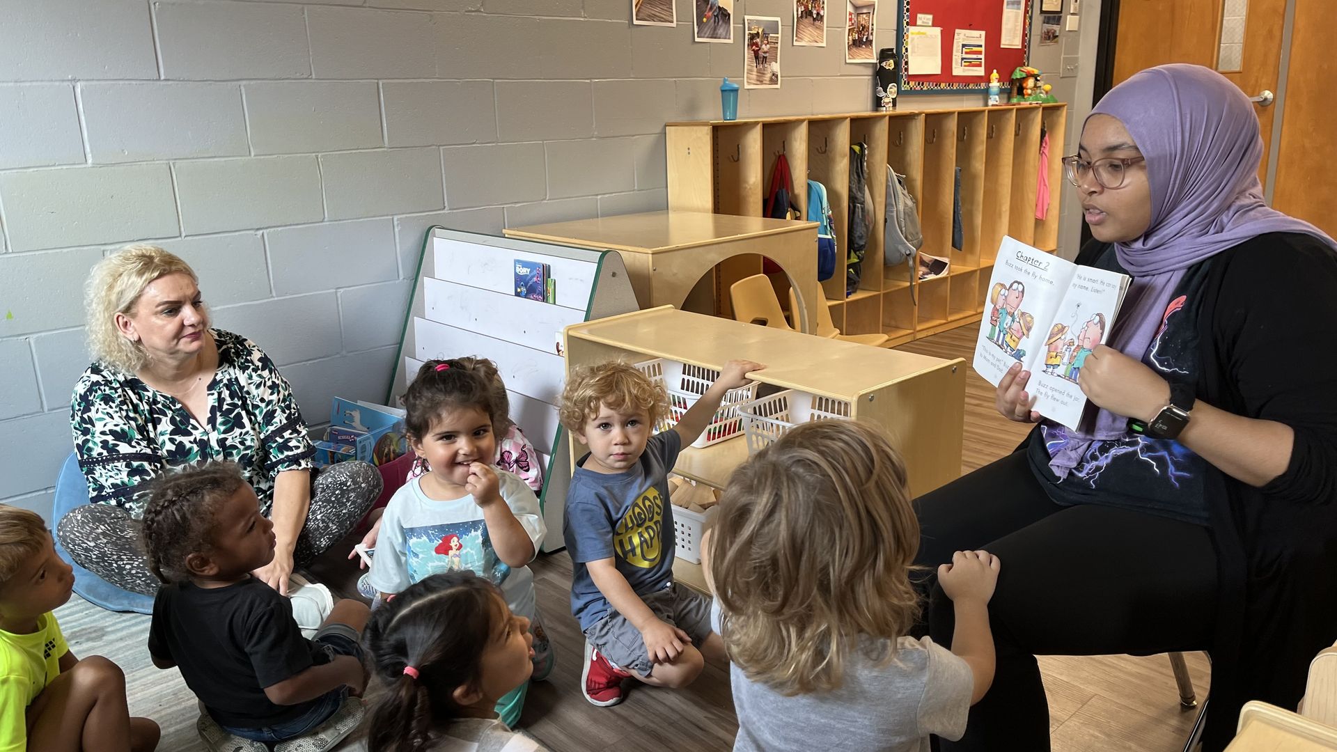 Students listen to storytime at AlRazi Academy