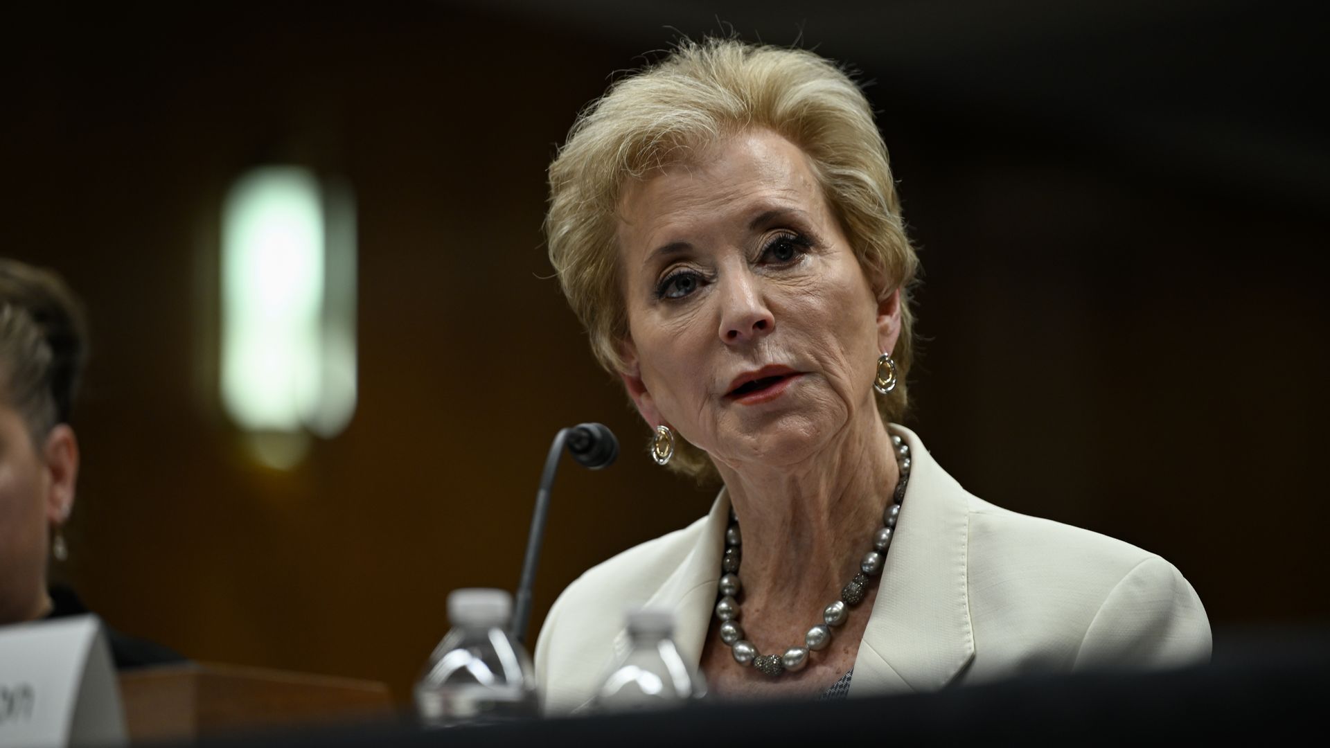 U.S. Department of Education Secretary Linda McMahon testifies during a Senate Appropriations Subcommittee hearing to examine President Donald Trump's administration budget requests for fiscal year 2026 for the Department of Education in Washington, D.C, June 3, 2025.
