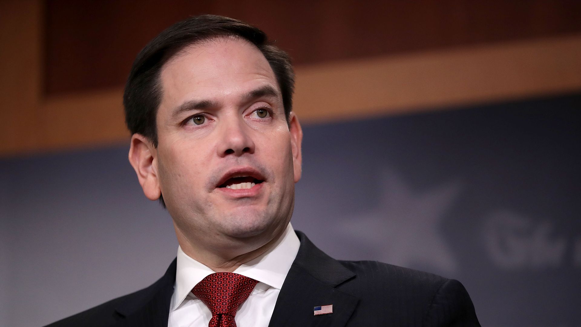 Marco Rubio looks mad.