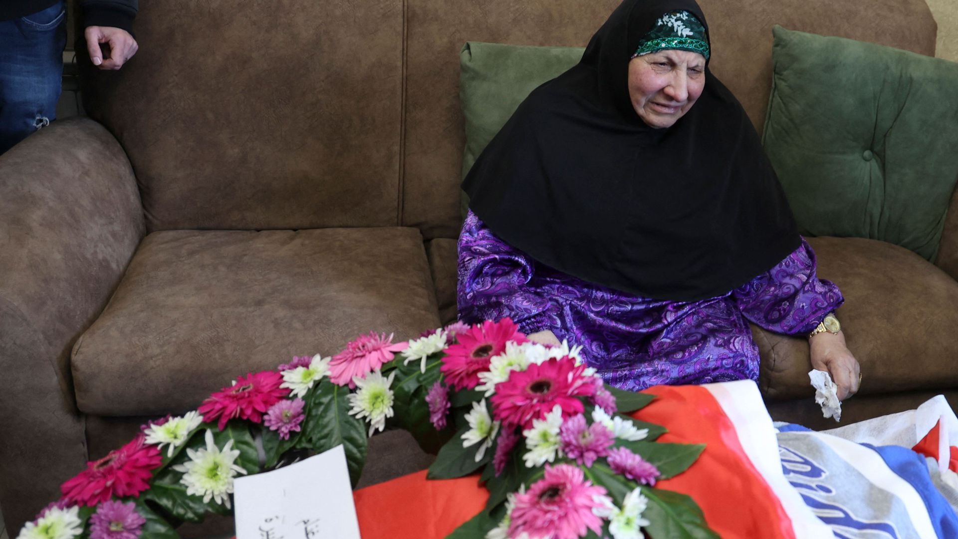 Palestinian relatives mourn during the funeral of Omar Assad on Jan. 13. Photo: Jaafar/Ashityeh/AFP via Getty Images