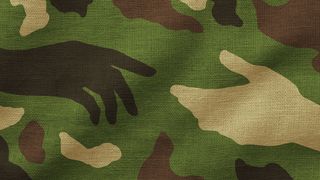 An illustration of a military camouflage pattern with a shape that can be reached