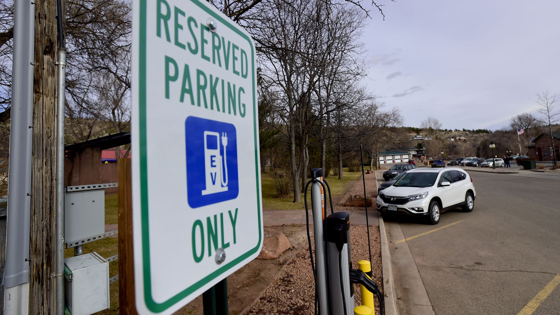 A ChargePoint electric vehicle charging station