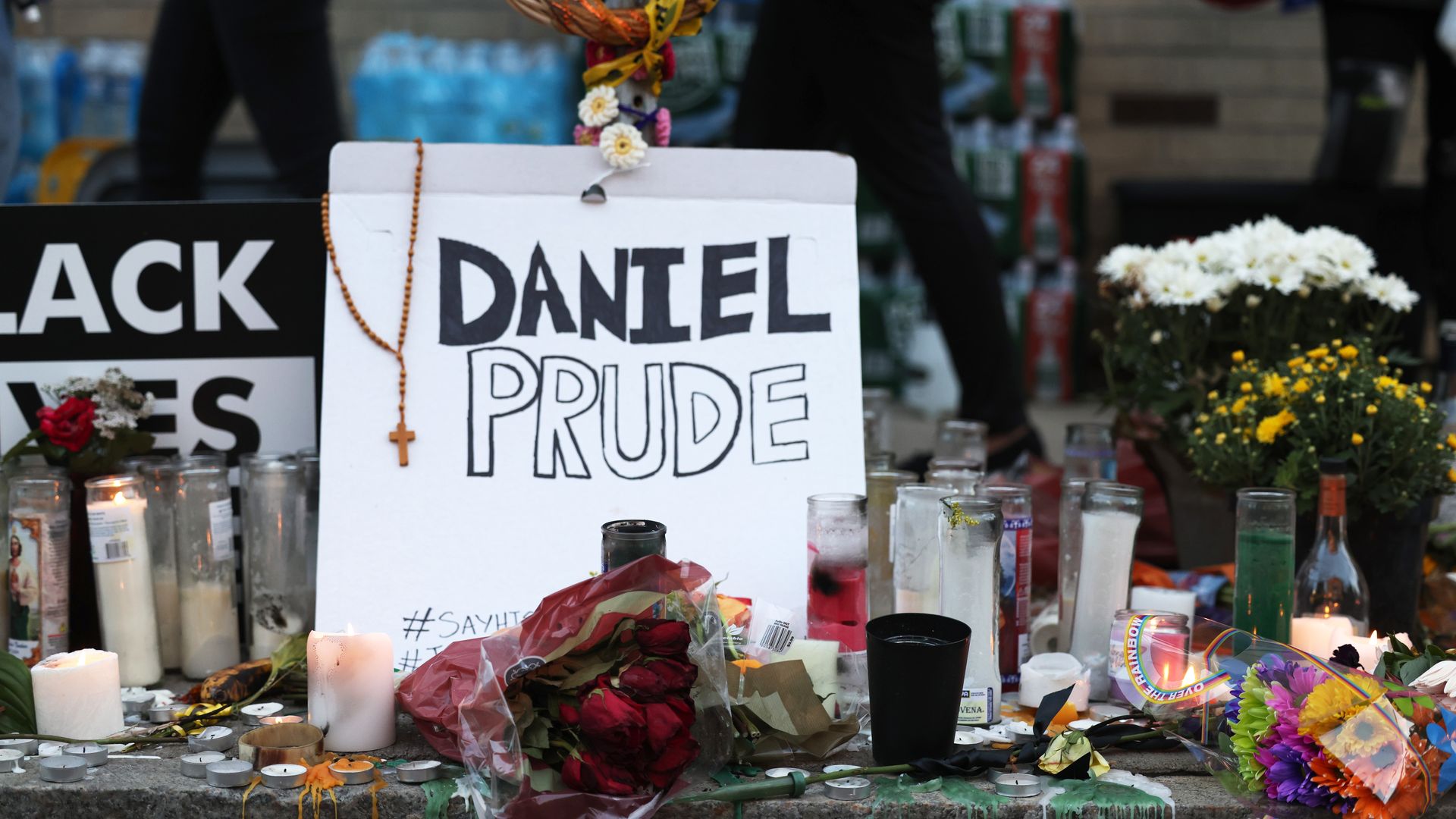 A  memorial for Daniel Prude in Rochester, New York, in September 2020.