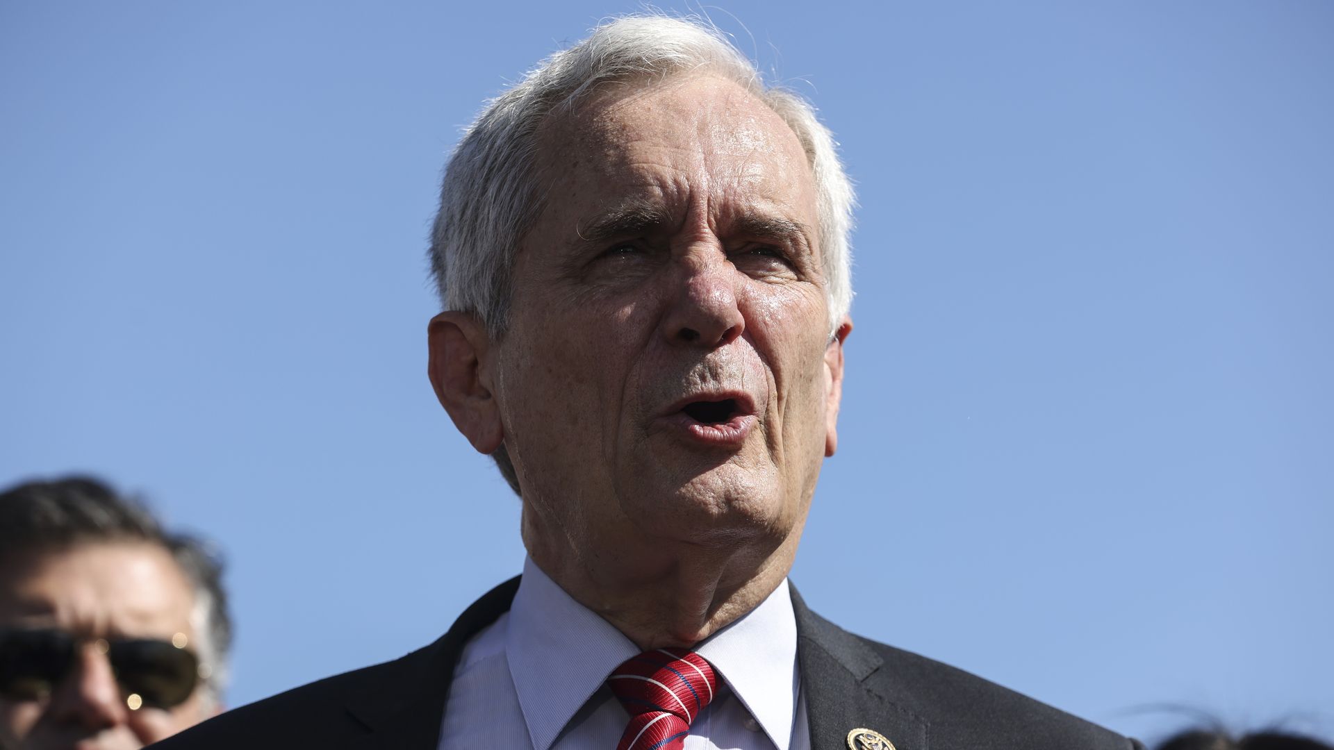 Congressman Lloyd Doggett speaks at a press conference