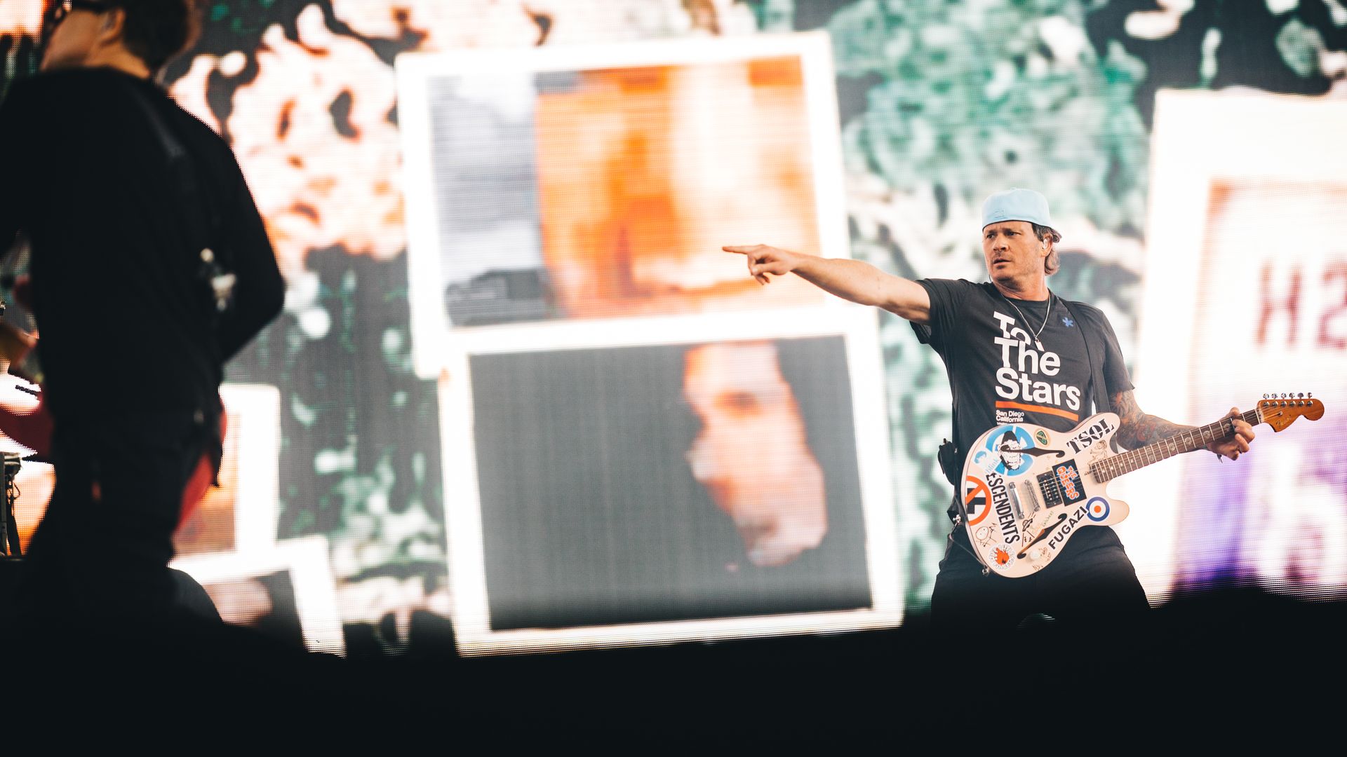 Mark Hoppus from blink-182 performing at Coachella