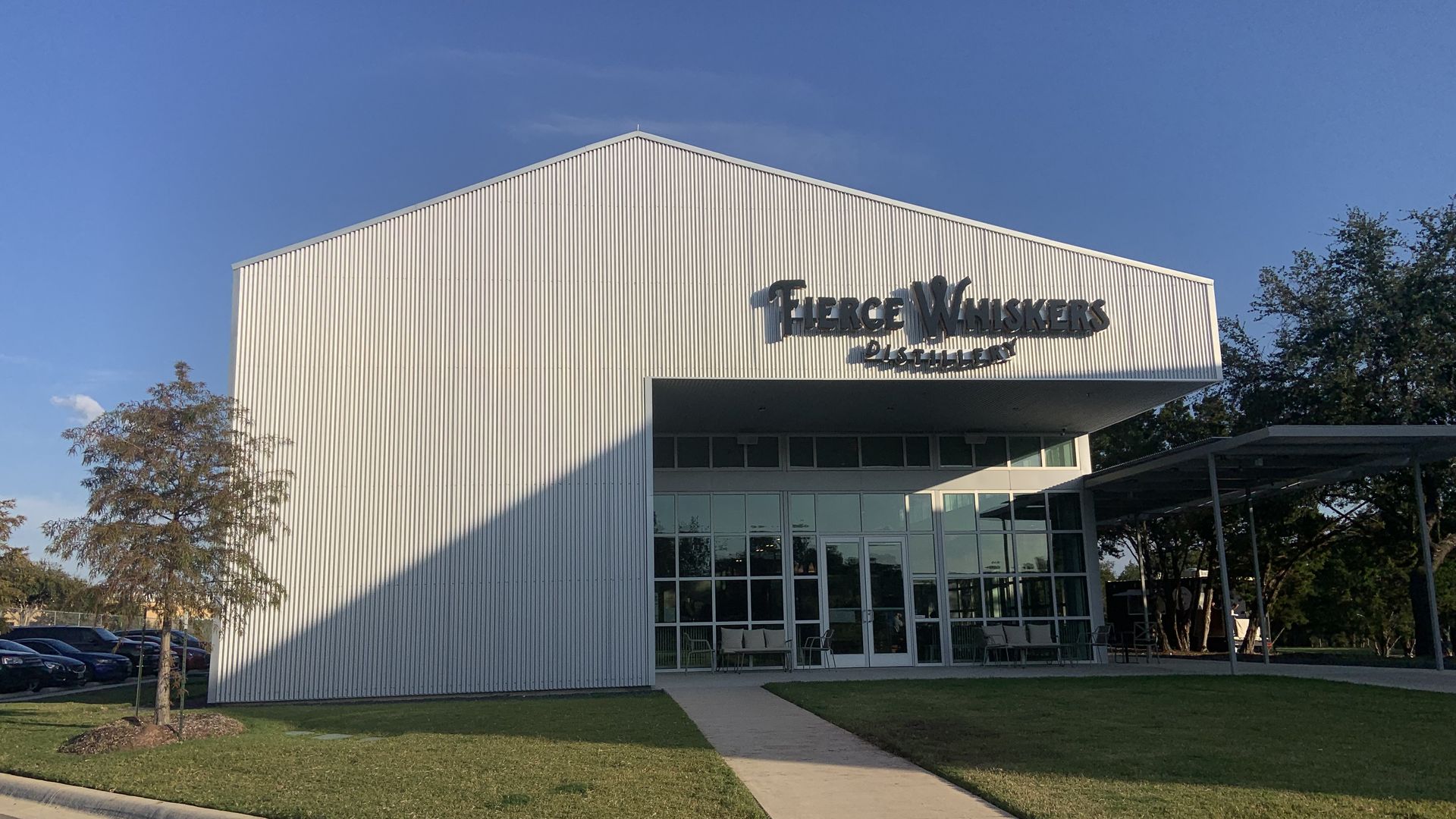 The outside of Fierce Whiskers distillery