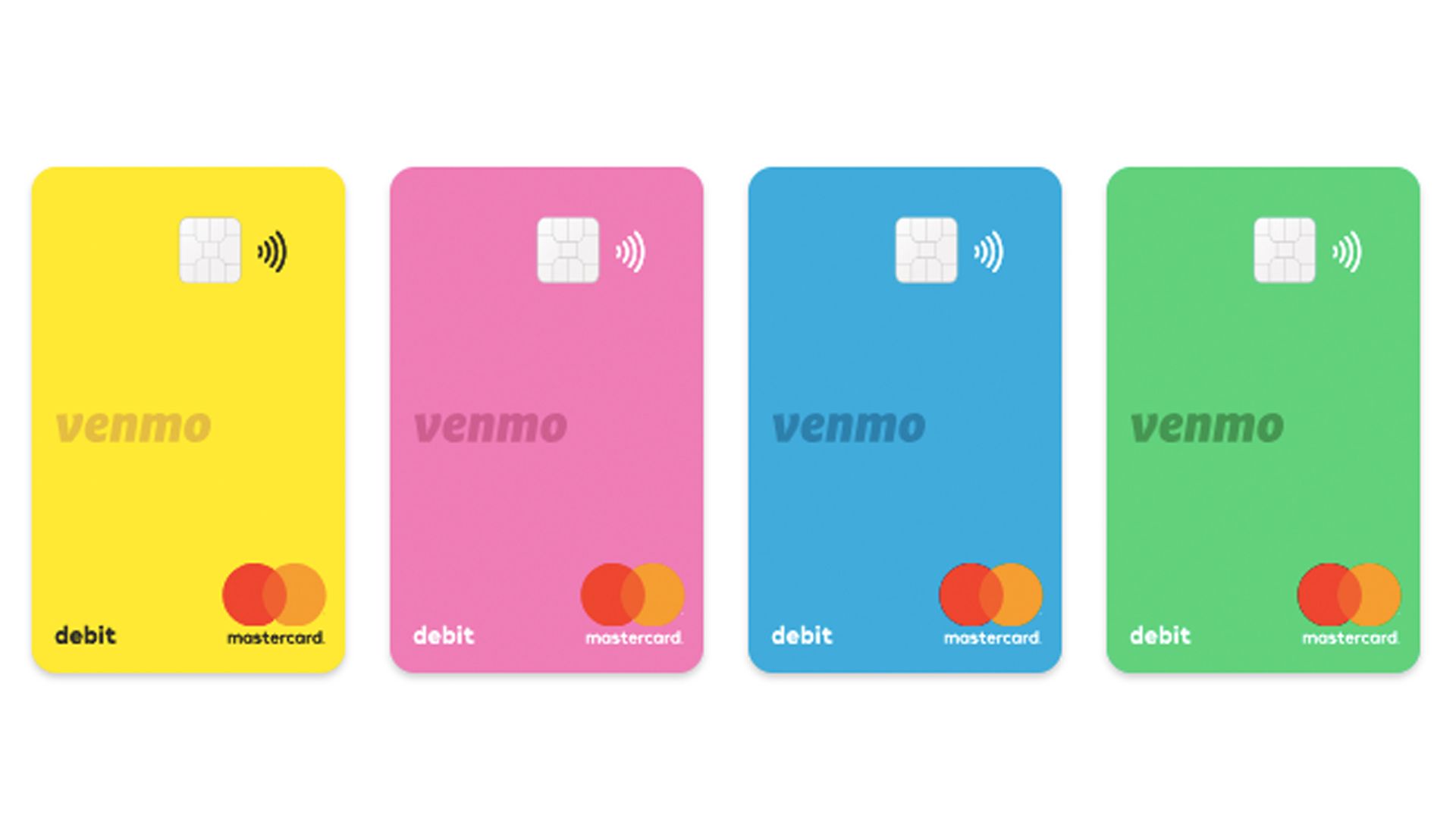Debit cards in a row