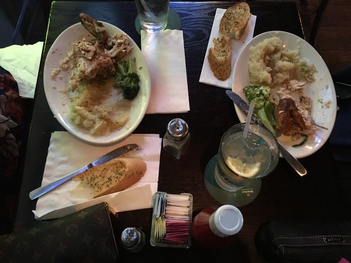 finished with baked chicken at french quarter 