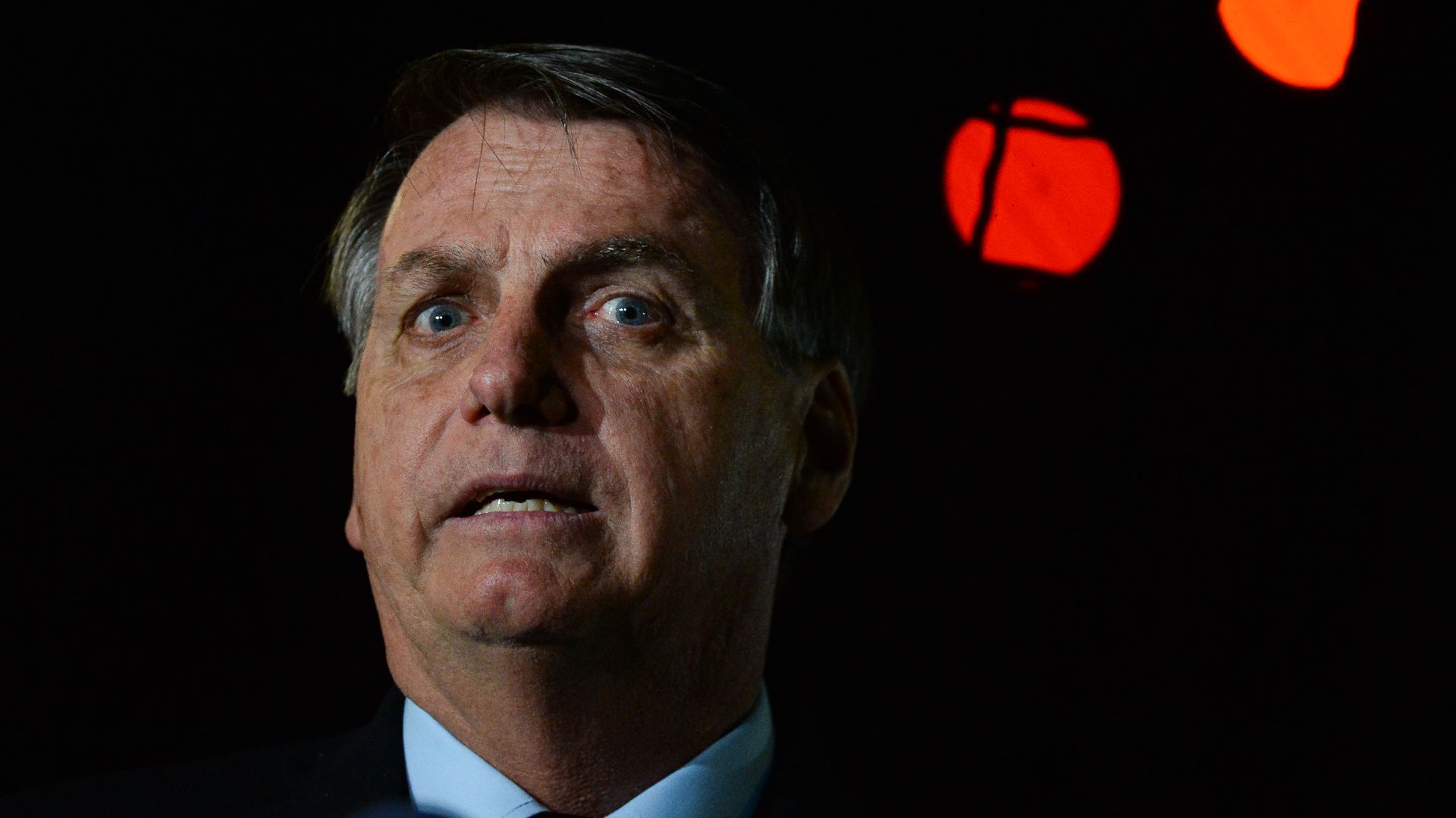 President of Brazil Jair Bolsonaro speaks with press at Alvorada Palace on June 05, 2020 in Brasilia, Brazil. 