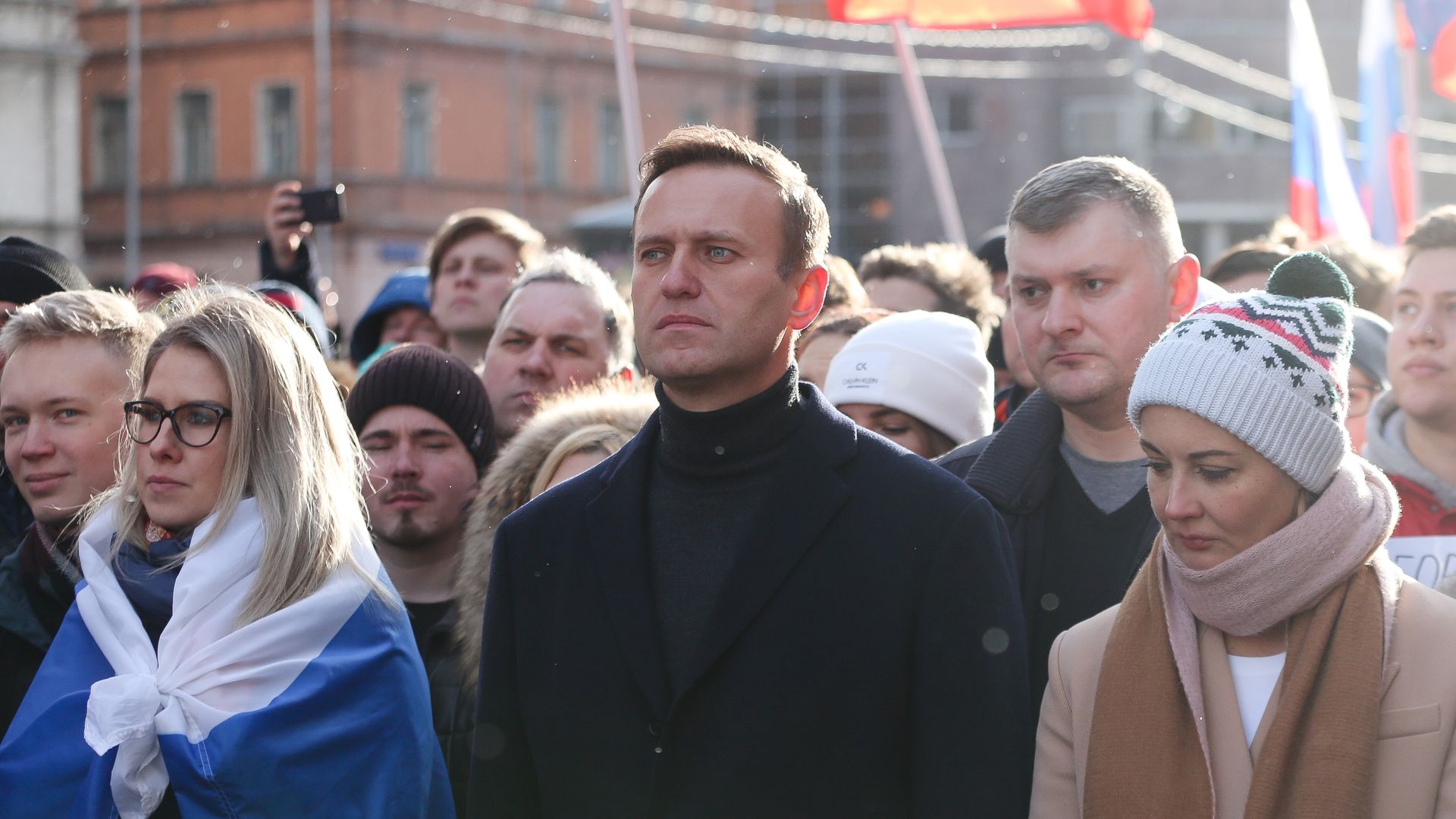 Alexey Navalny at a rally in 2019.