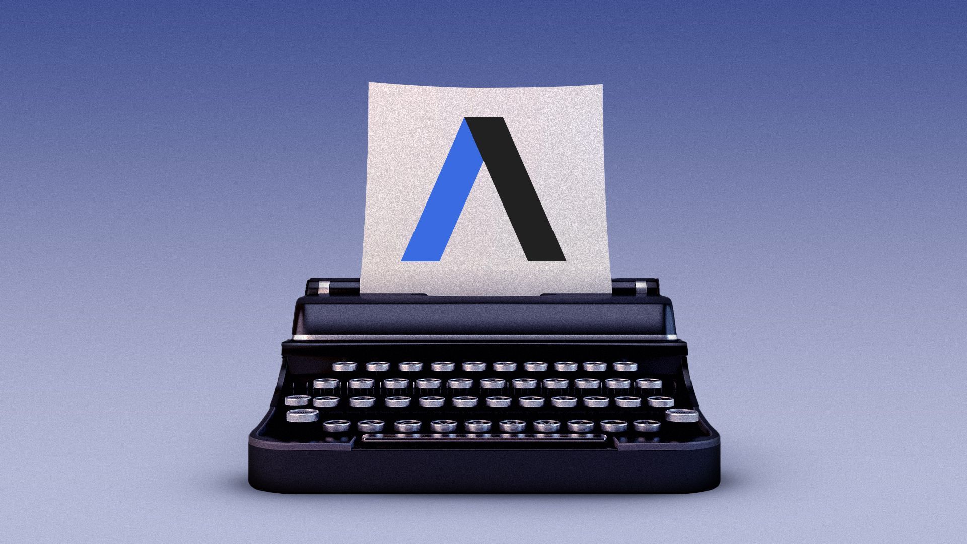 Illustration of a typewriter with the Axios 