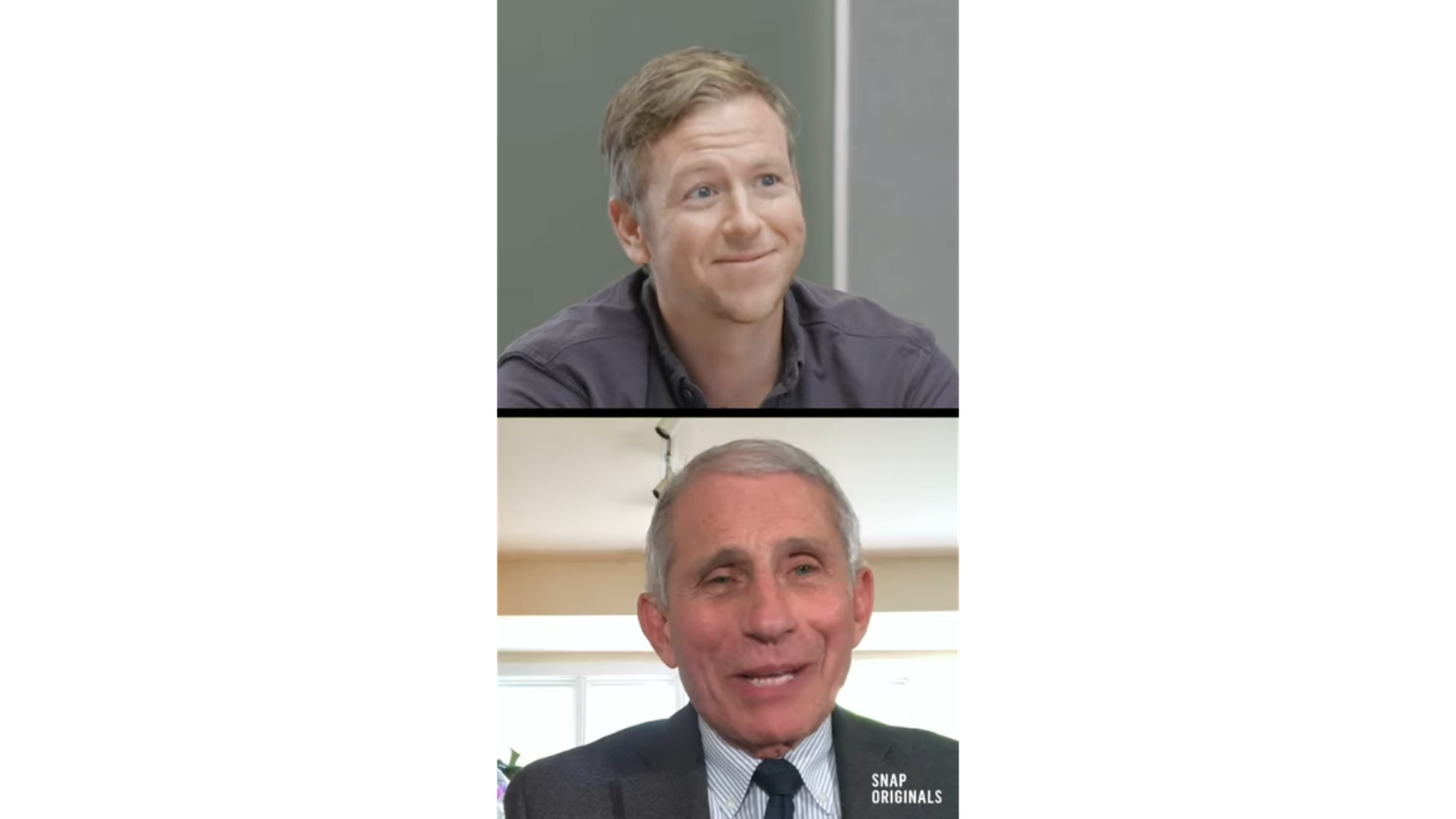 Dr. Anthony Fauci speaking on Snapchat