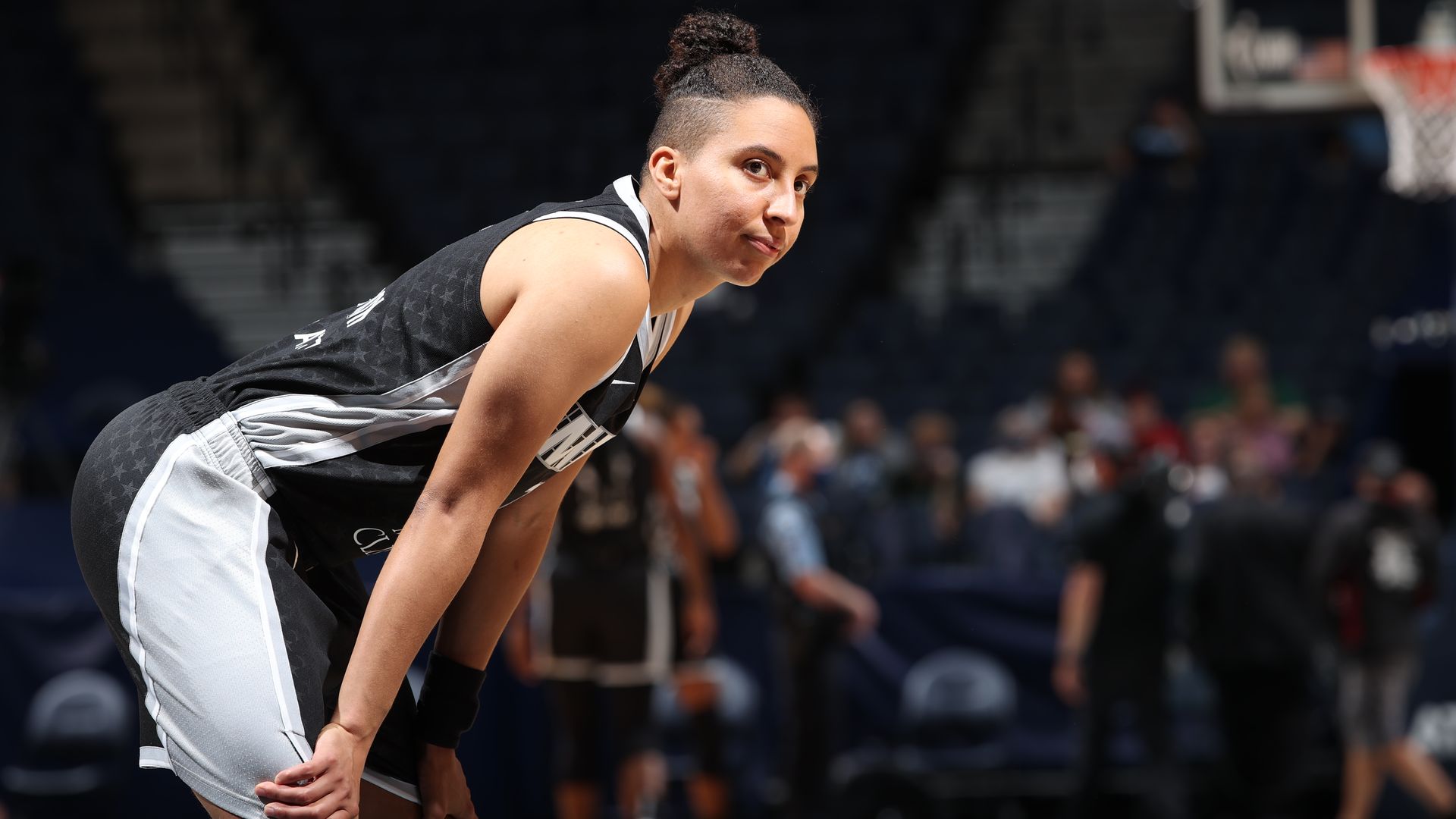 Layshia Clarendon, seen here playing for the WNBA's Minnesota Lynx.