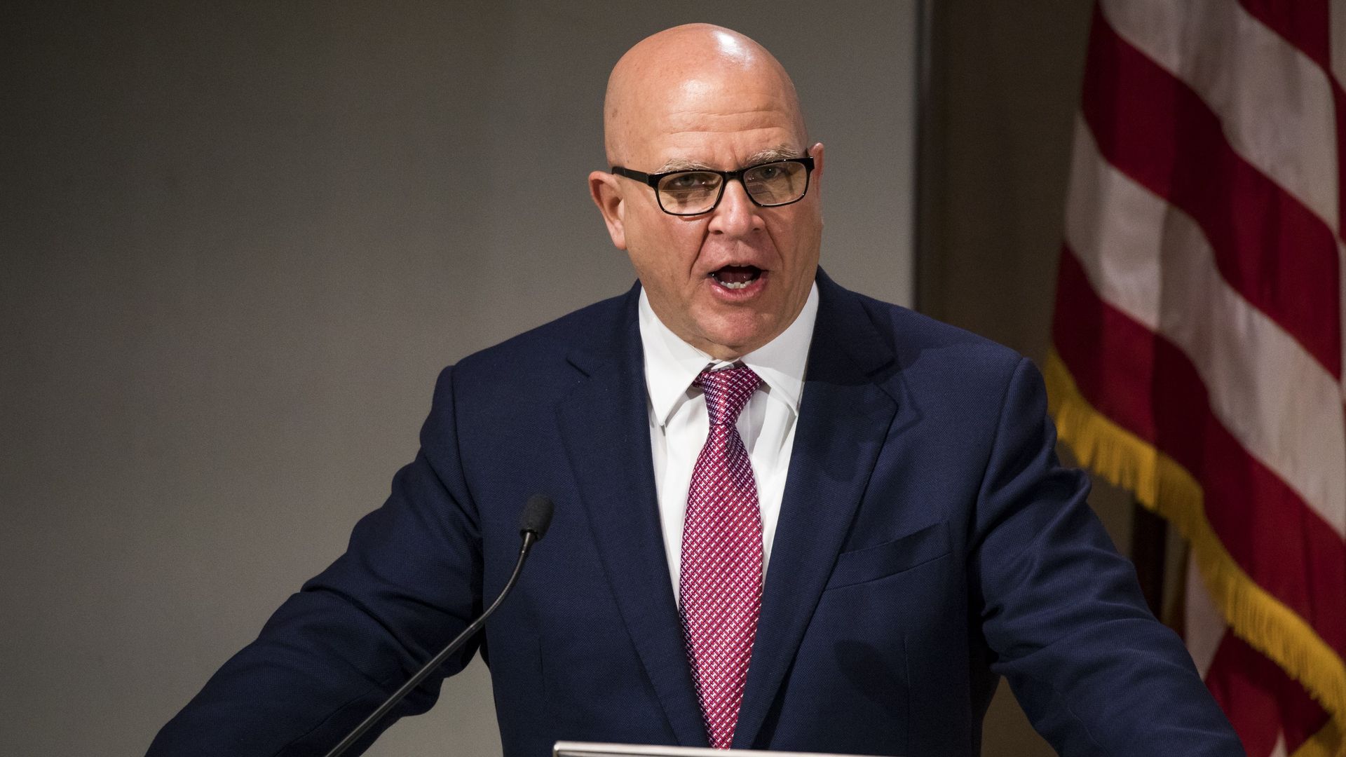 National Security Advisor to the President H. R. McMaster during a discussion on Syria in 2018. 