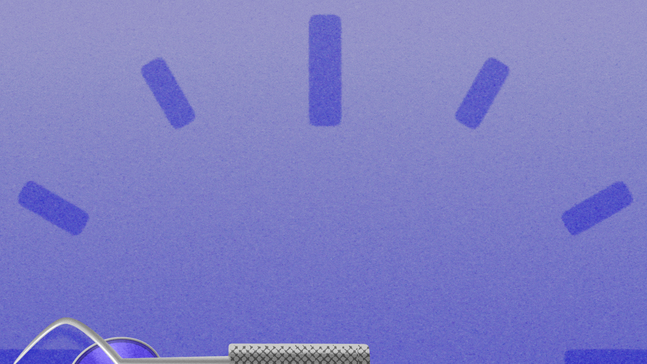Animated illustration of the top half of a clock face with a dentist's pick and mirror for hands, which are spinning clockwise.