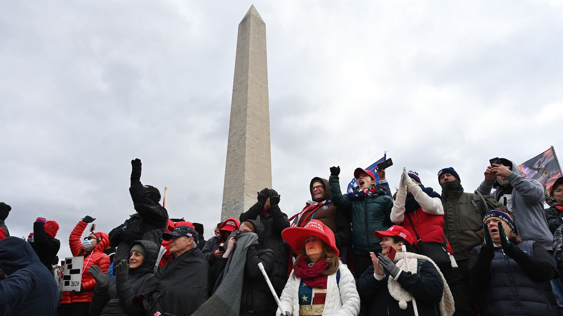 The Washington Monument surrounded by pro-Trump protesters on Wednesday. Photo: Matt McClain/The Washington Post via Getty Images