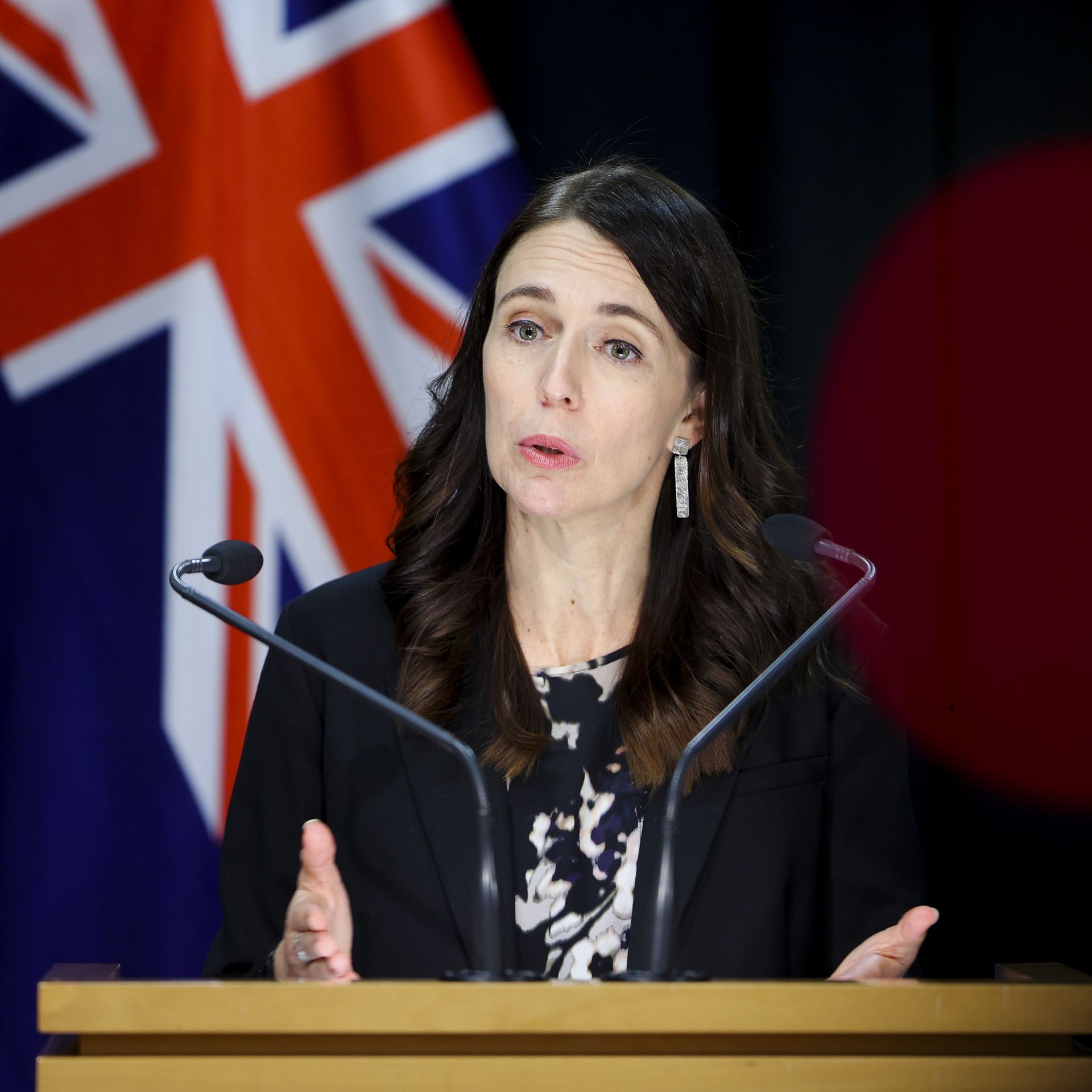 Prime Minister Jacinda Ardern speaks during a post cabinet press conference at Parliament on May 23, 2022 in Wellington, New Zealand.