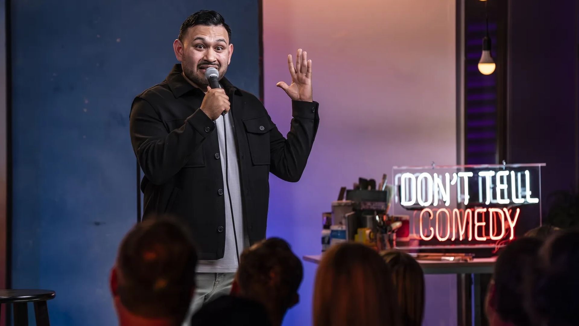Comedian Jesus Sepulveda performing at a "Don't Tell Comedy" show. Photo: Courtesy of "Don't Tell Comedy"