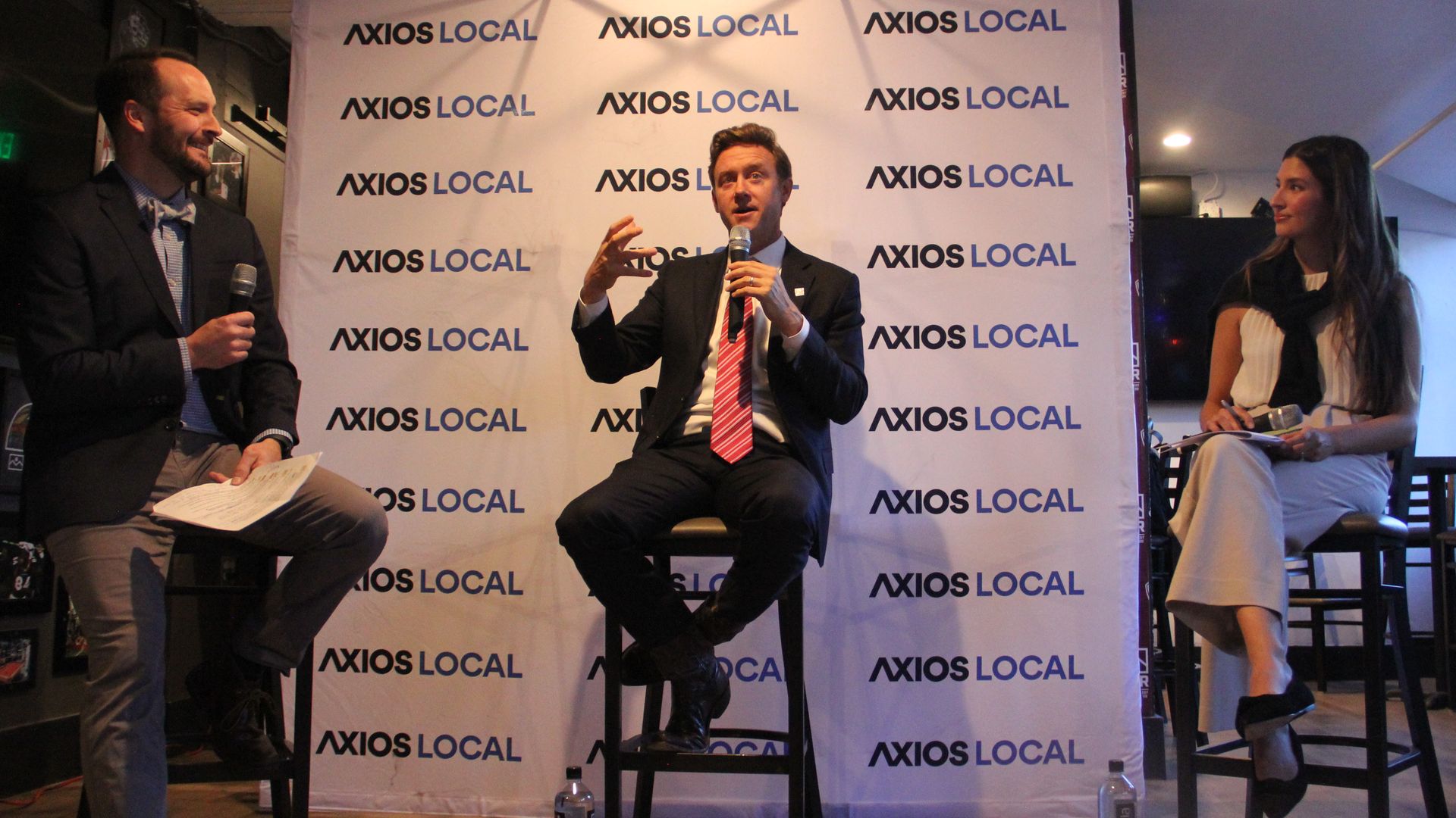Mayor Mike Johston at an Axios Denver event Nov. 2. Photo: Esteban L. Hernandez/Axios