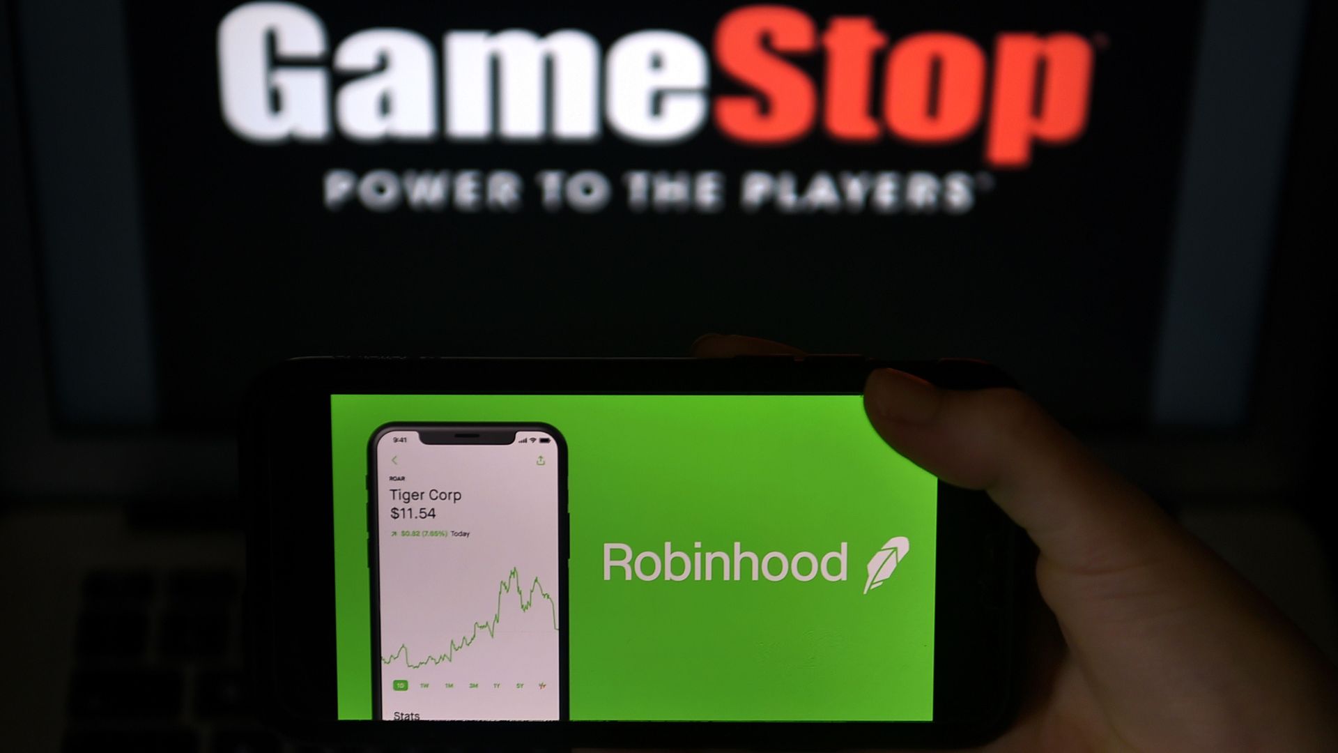 Robinhood and GameStop logos