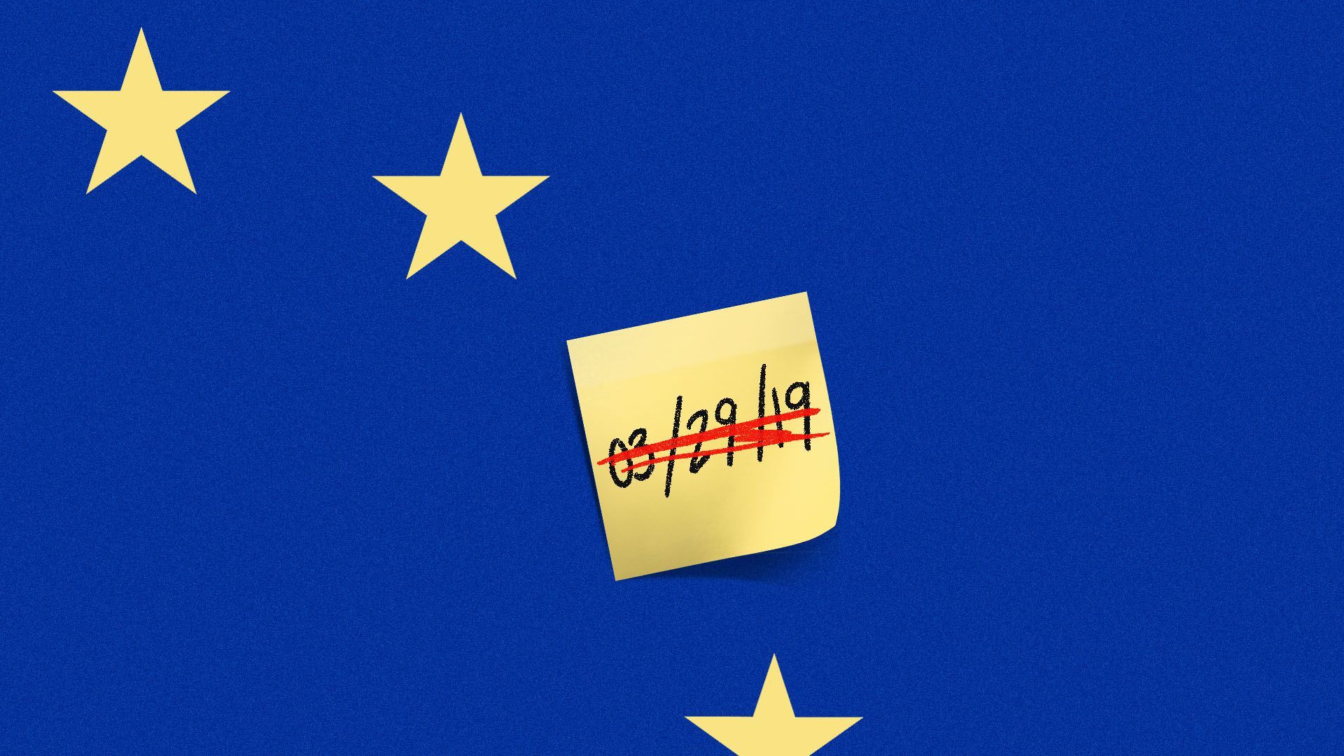 Illustration of post it with Brexit deadline