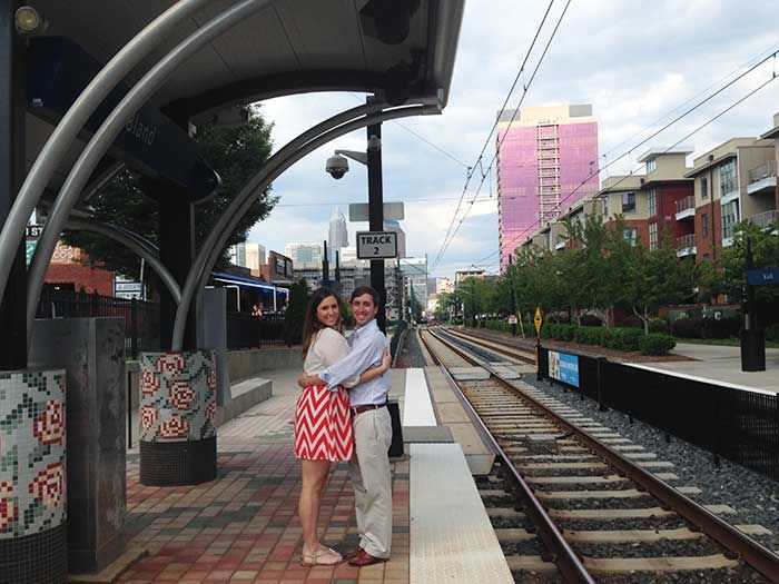 Light rail engagement photos