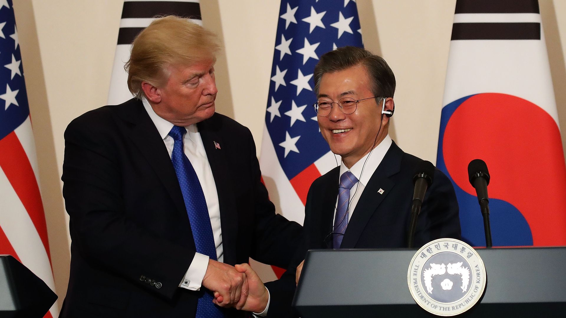 Moon Jae-in and President Trump